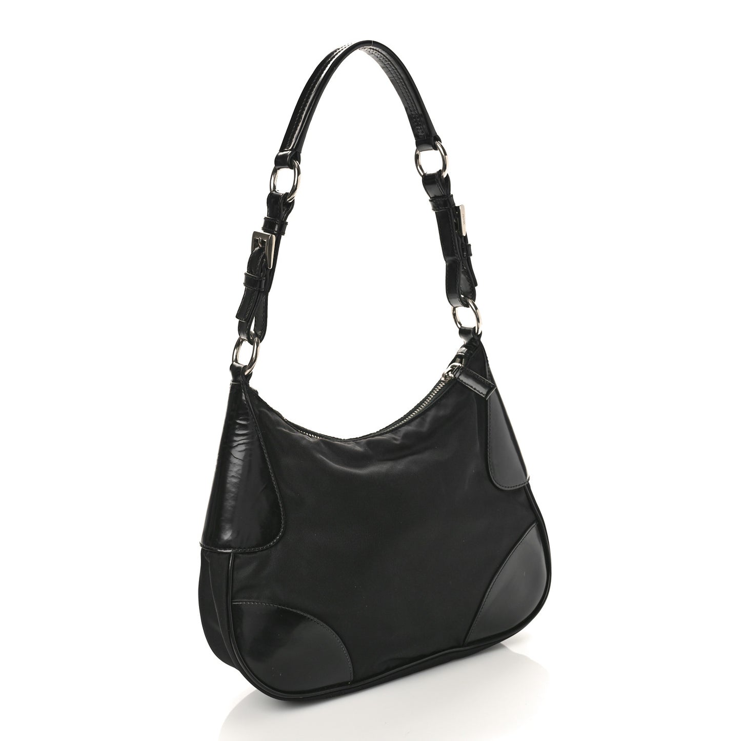 Tessuto Nylon Vitello Hobo Black