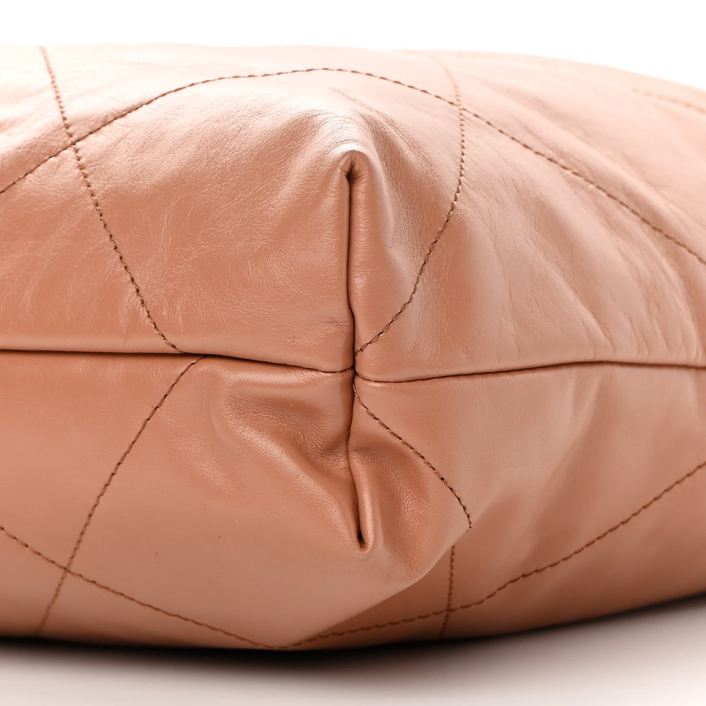 Shiny Calfskin Quilted Chanel 22 Camel