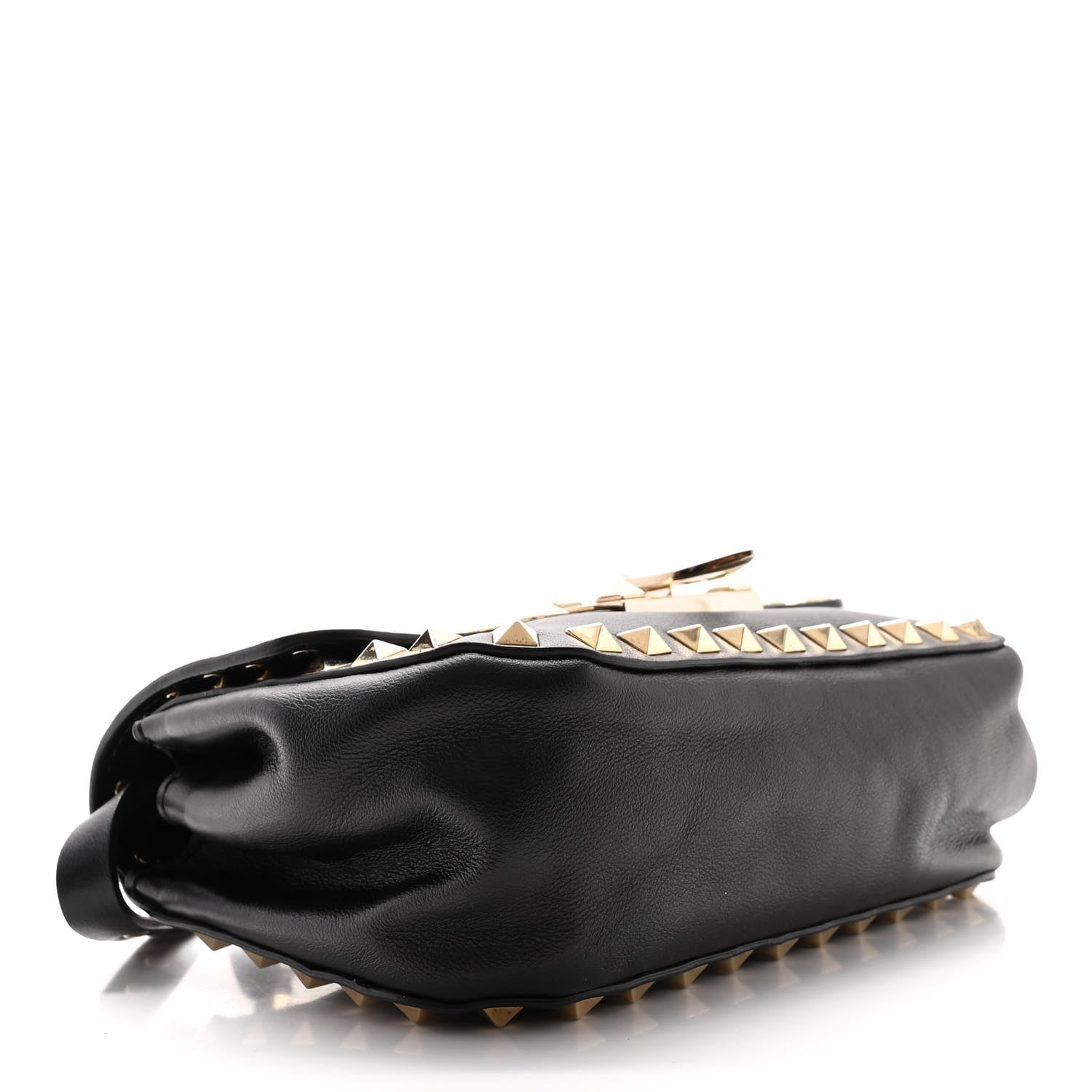 Valentino Garavani Vitello Mini Rockstud Flap Saddle Crossbody Bag Black 4 of 10