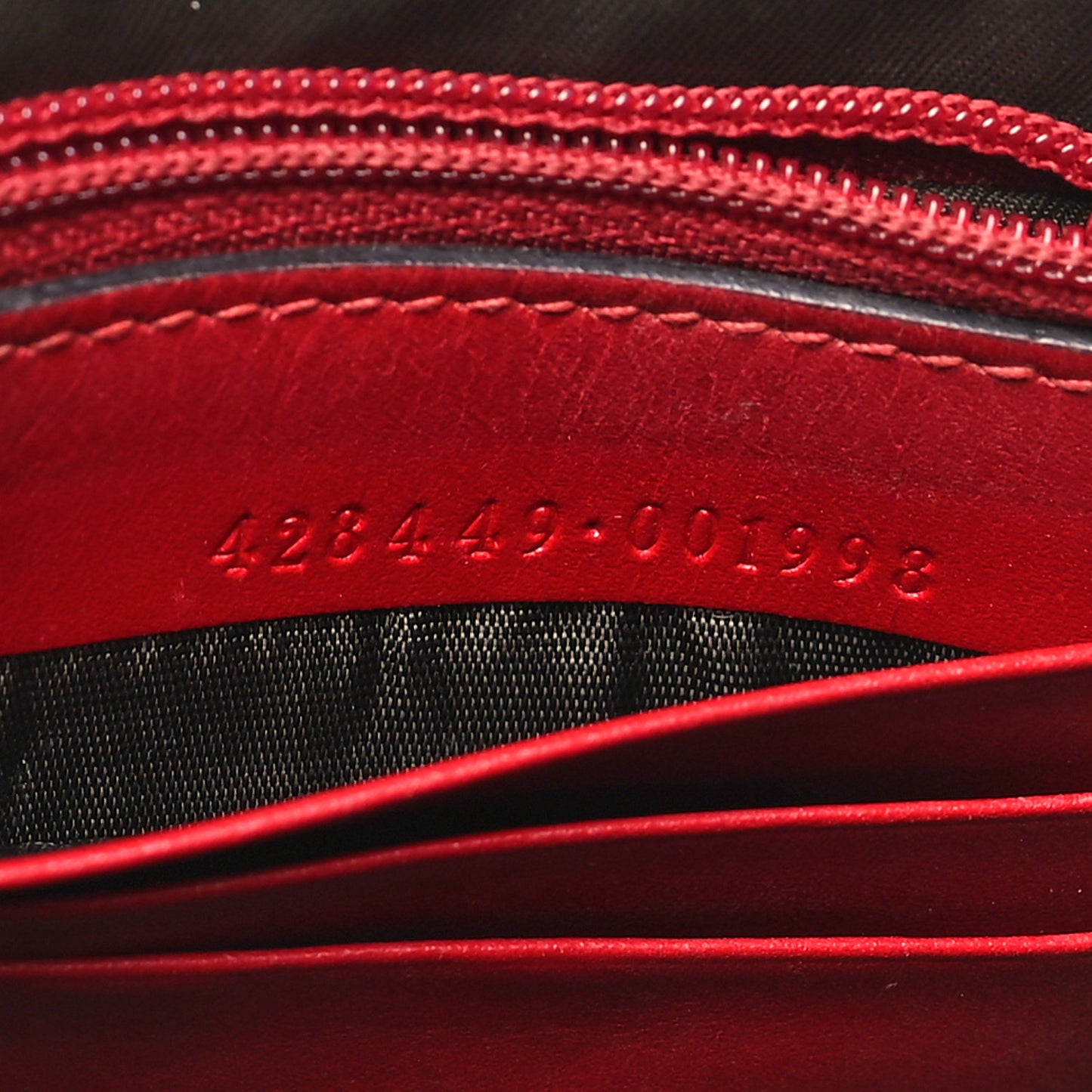 Guccissima Signature Wrist Wallet Hibiscus Red