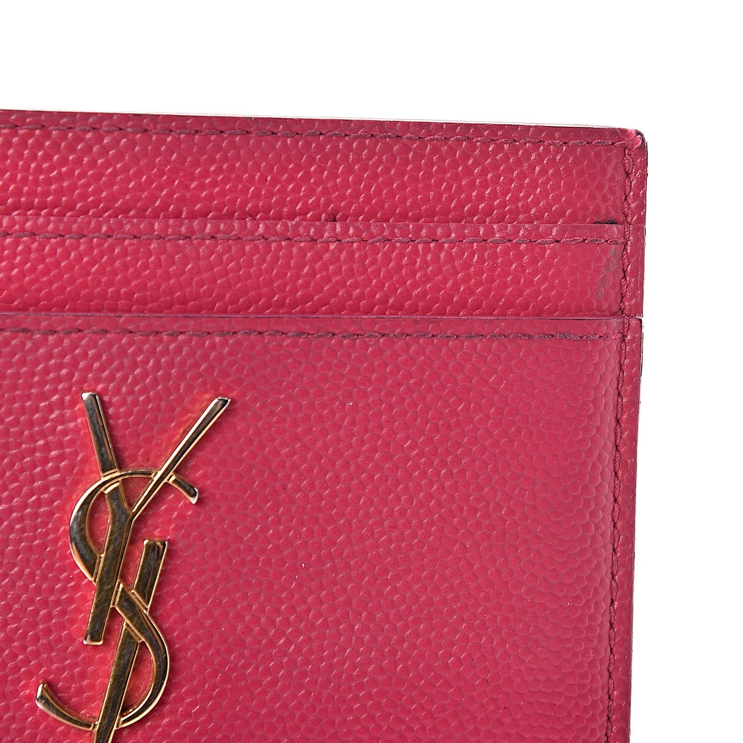 Grain De Poudre Monogram Credit Card Case Fuschia