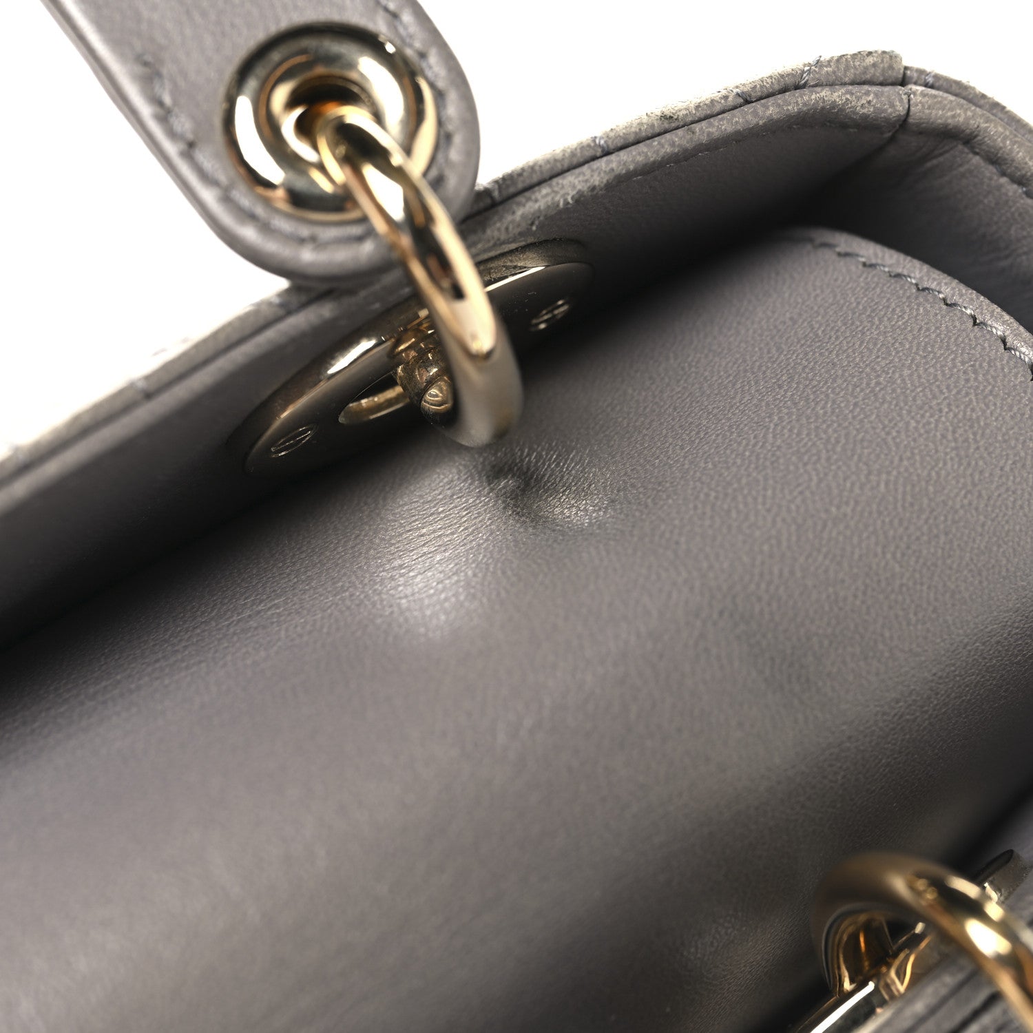 Christian Dior Lambskin Cannage Small Lucky Badges My Lady Dior Grey 12 of 13