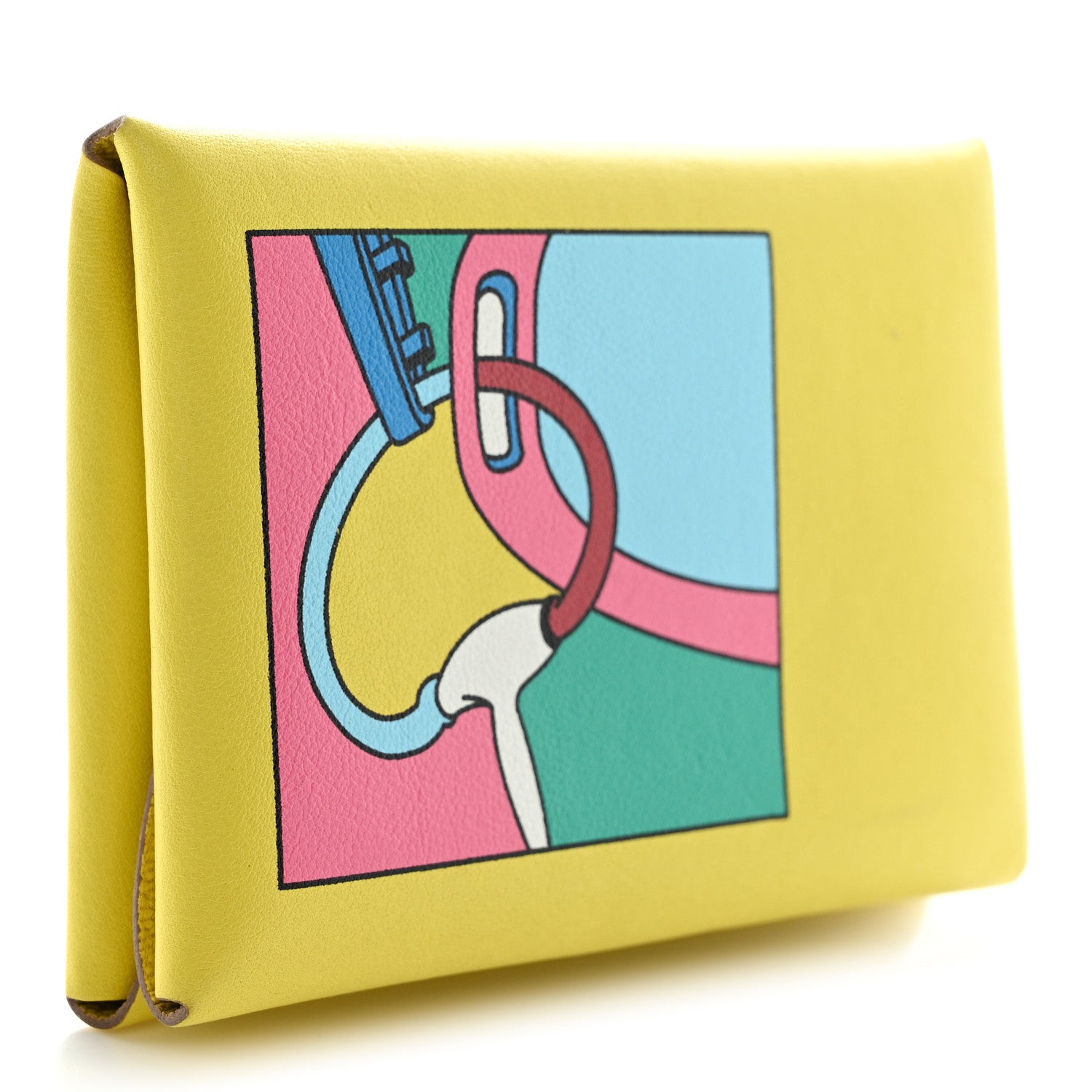 Hermes Swift Compact Selle En Desordre Calvi Duo Card Case Lime 3 of 7