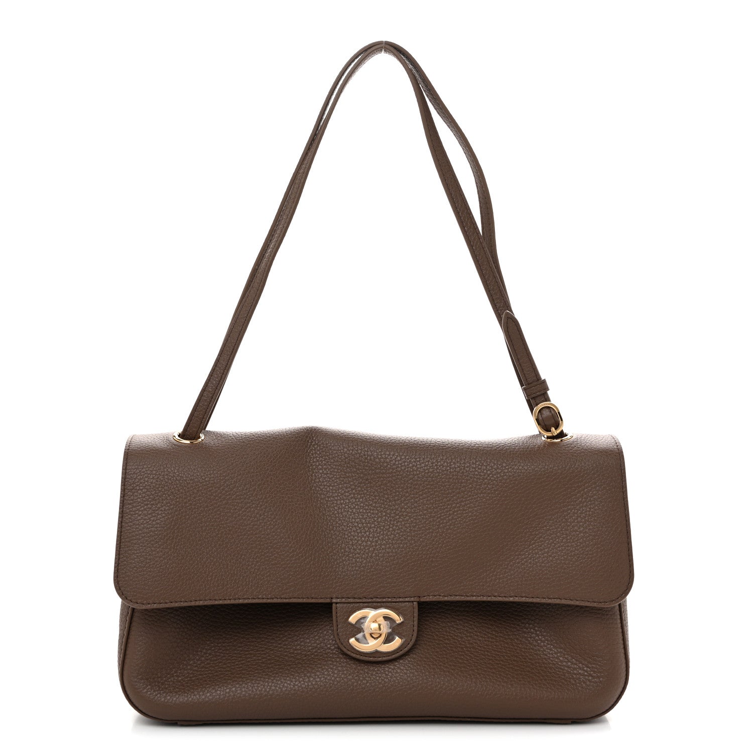Chanel Grained Calfskin Small Souplissimo Maxi Flap Light Brown