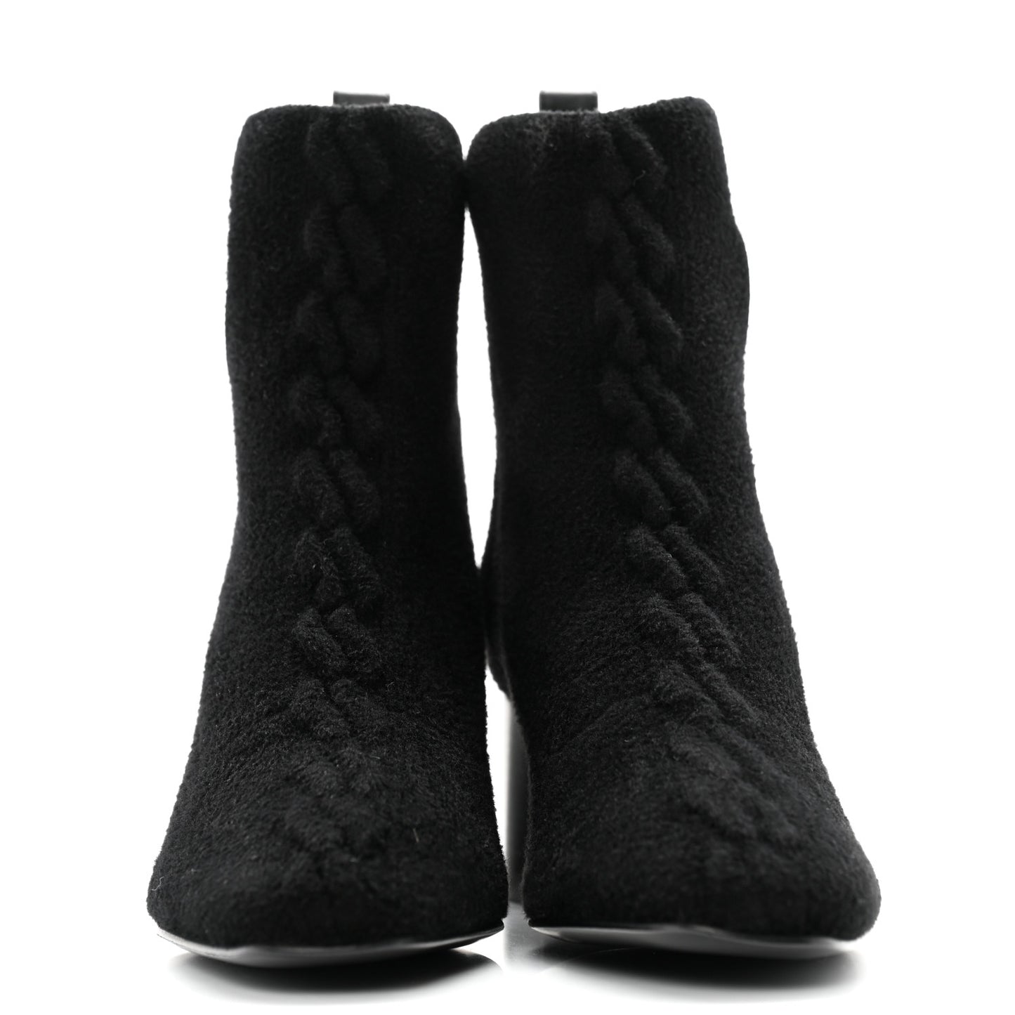 Knit Calfskin Jenna 60 Ankle Boots 36 Black