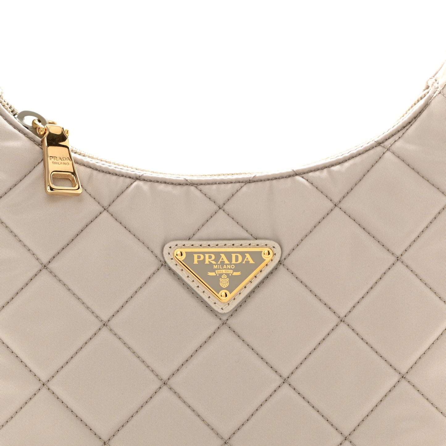 Tessuto Nylon Stitched Shoulder Bag Pomice