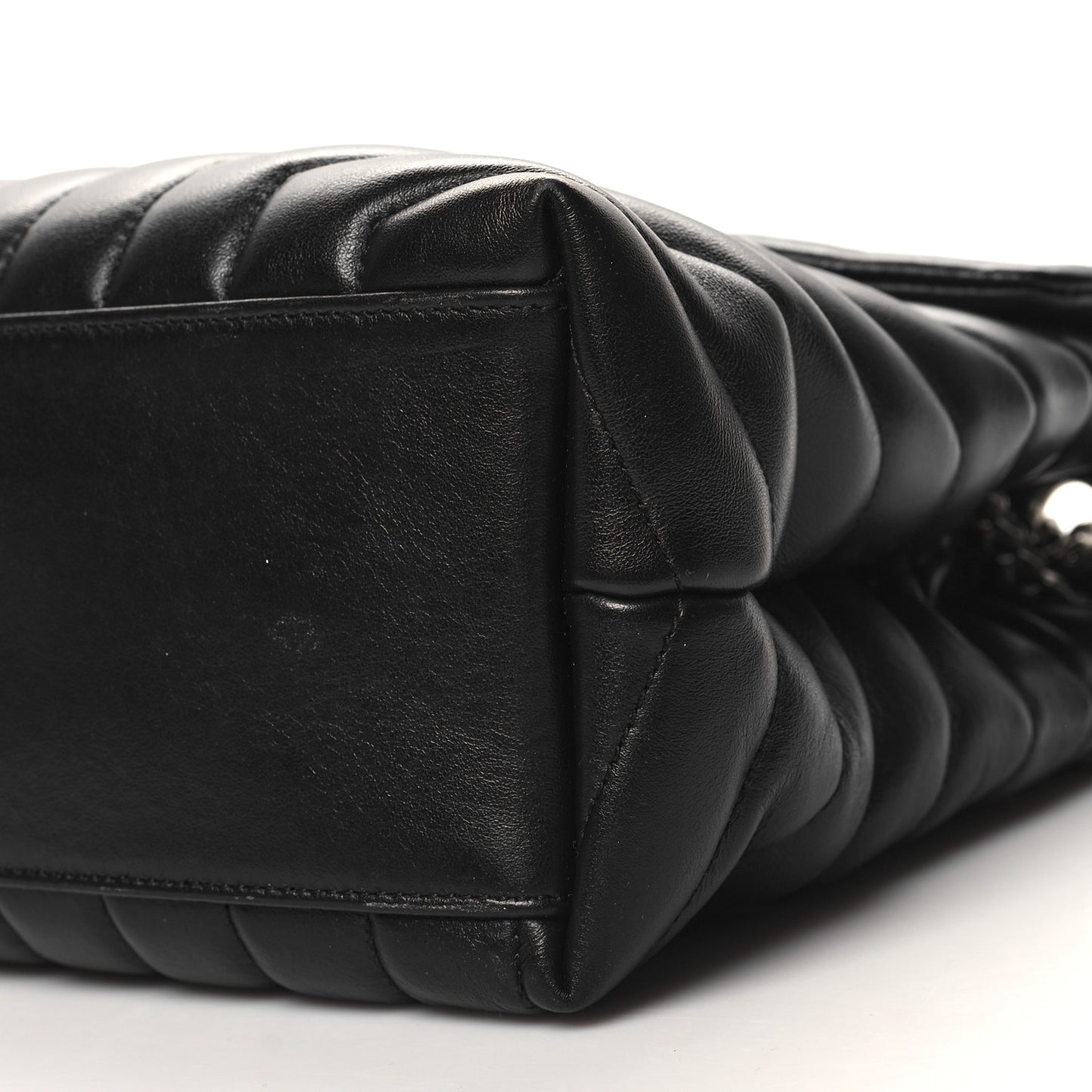 Calfskin Y Quilted Monogram Medium Loulou Chain Satchel Black