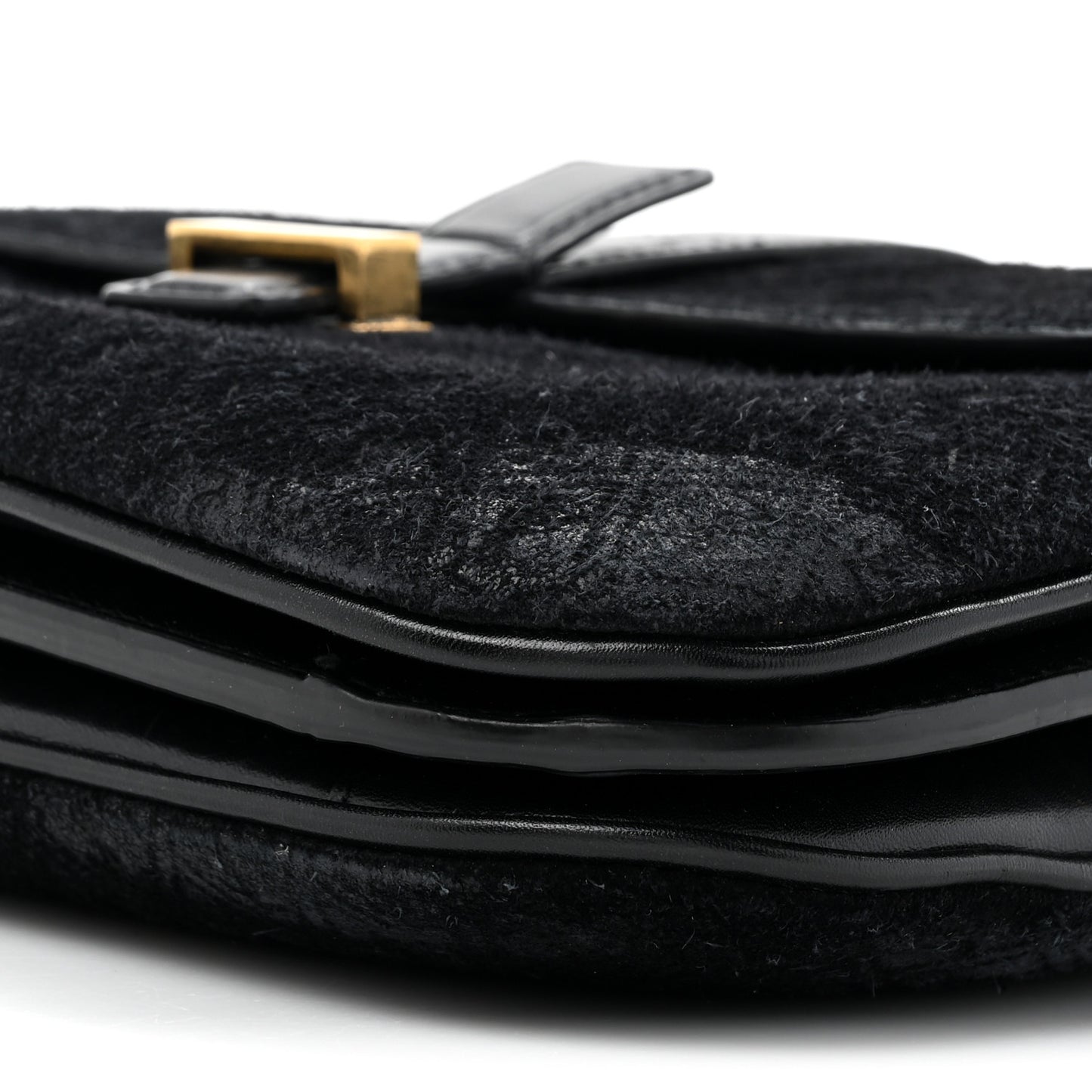 Suede All-Over Monogram Small Le Monogramme Satchel Black