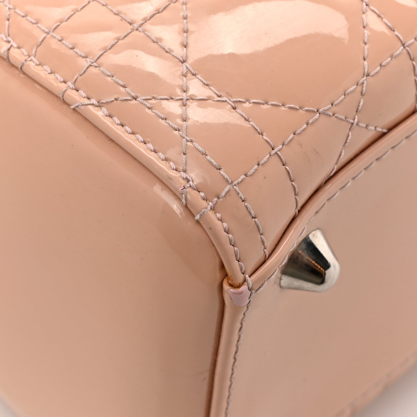 Patent Cannage Large Lady Dior Light Pink