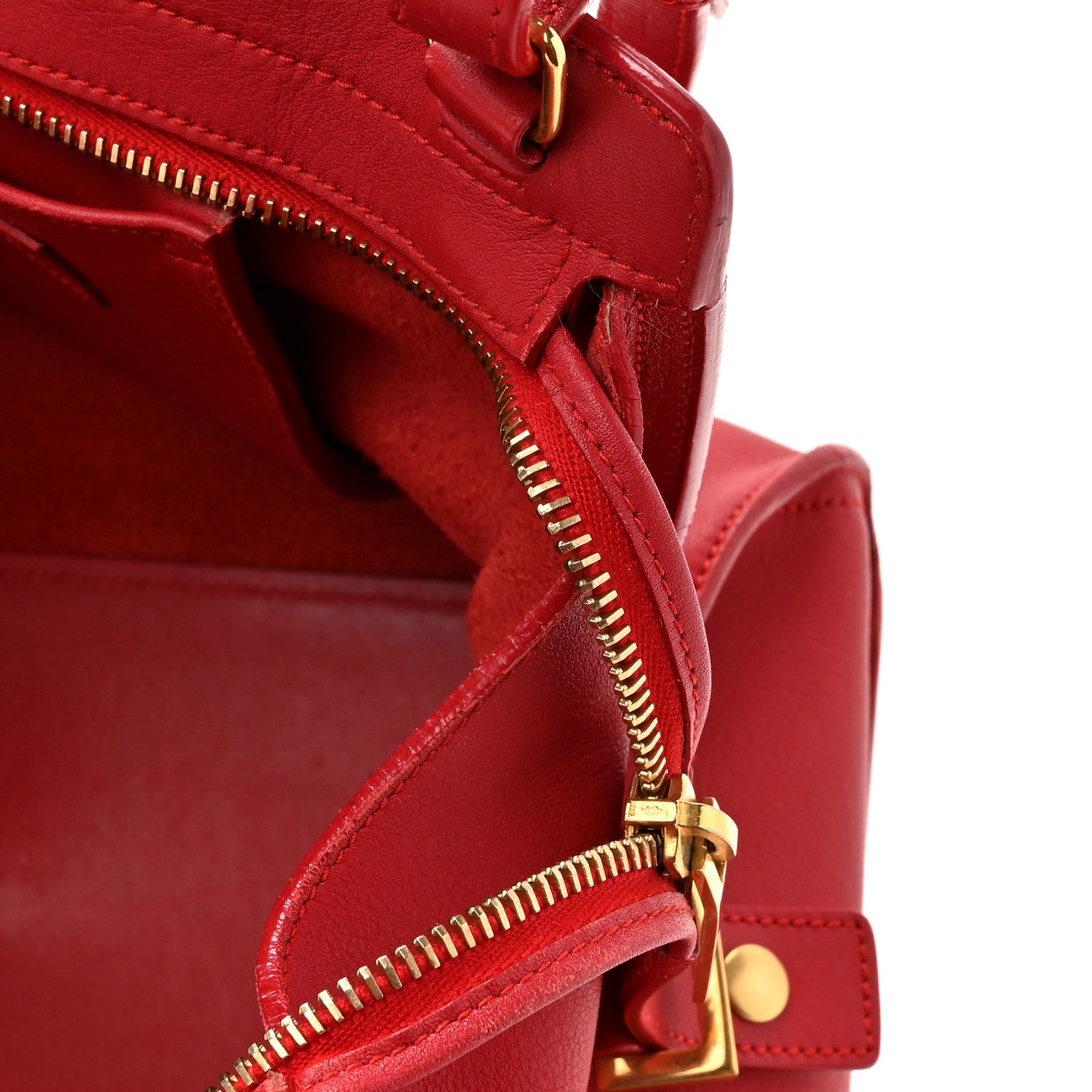 Saint Laurent Calfskin Small Monogram Cabas Lipstick Red 14 of 25