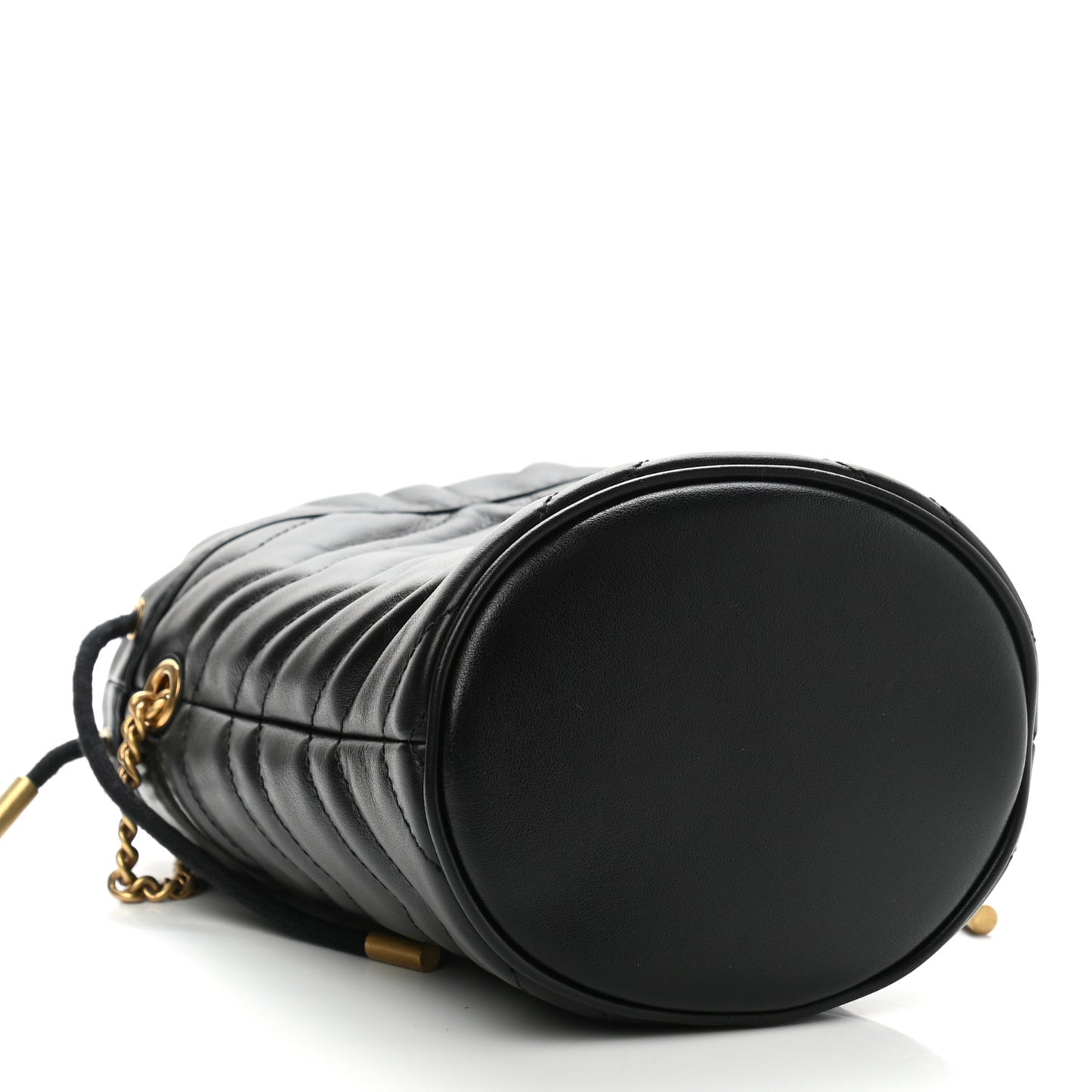 Calfskin Matelasse Mini GG Marmont 2.0 Bucket Bag Black