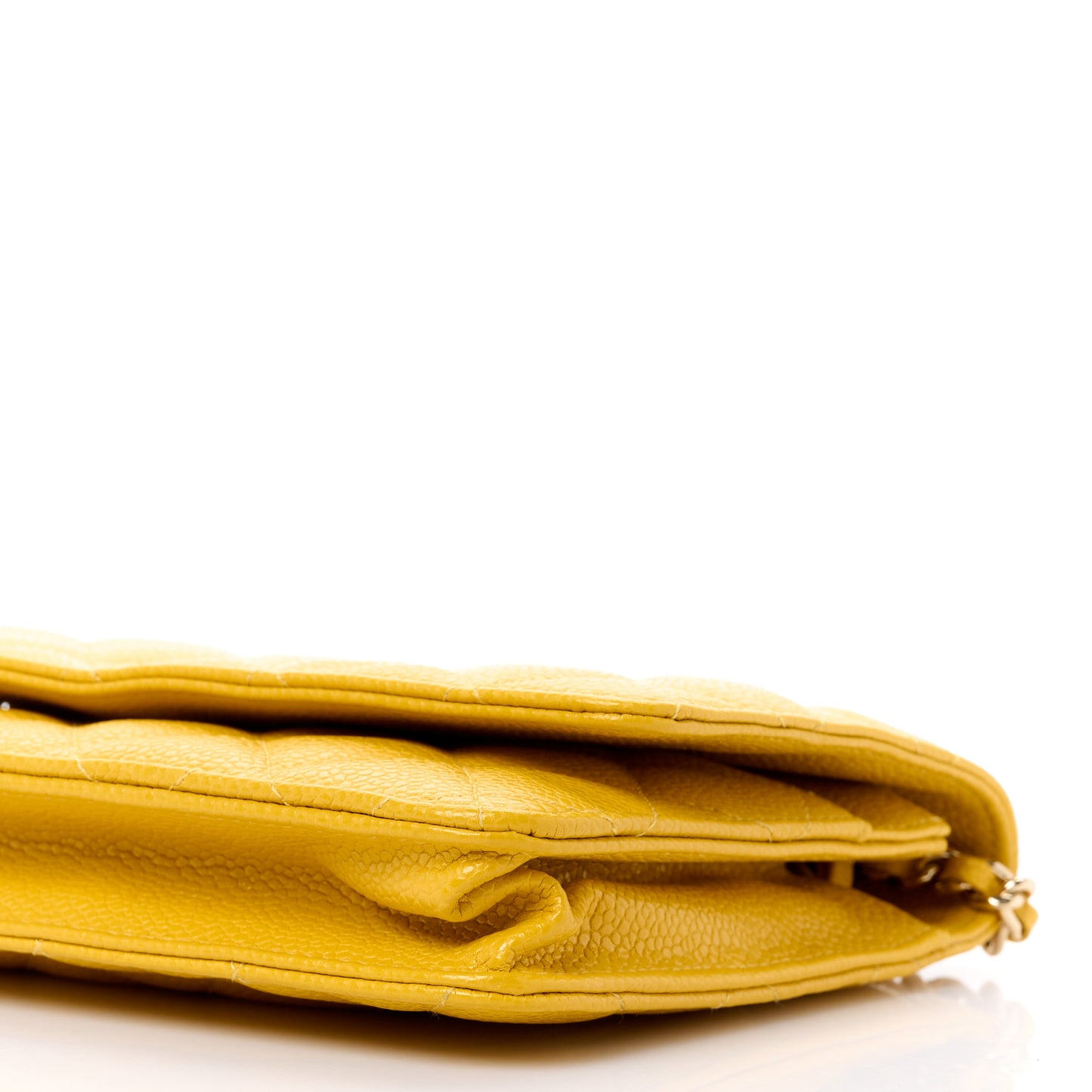 Caviar Quilted Wallet on Chain WOC Yellow