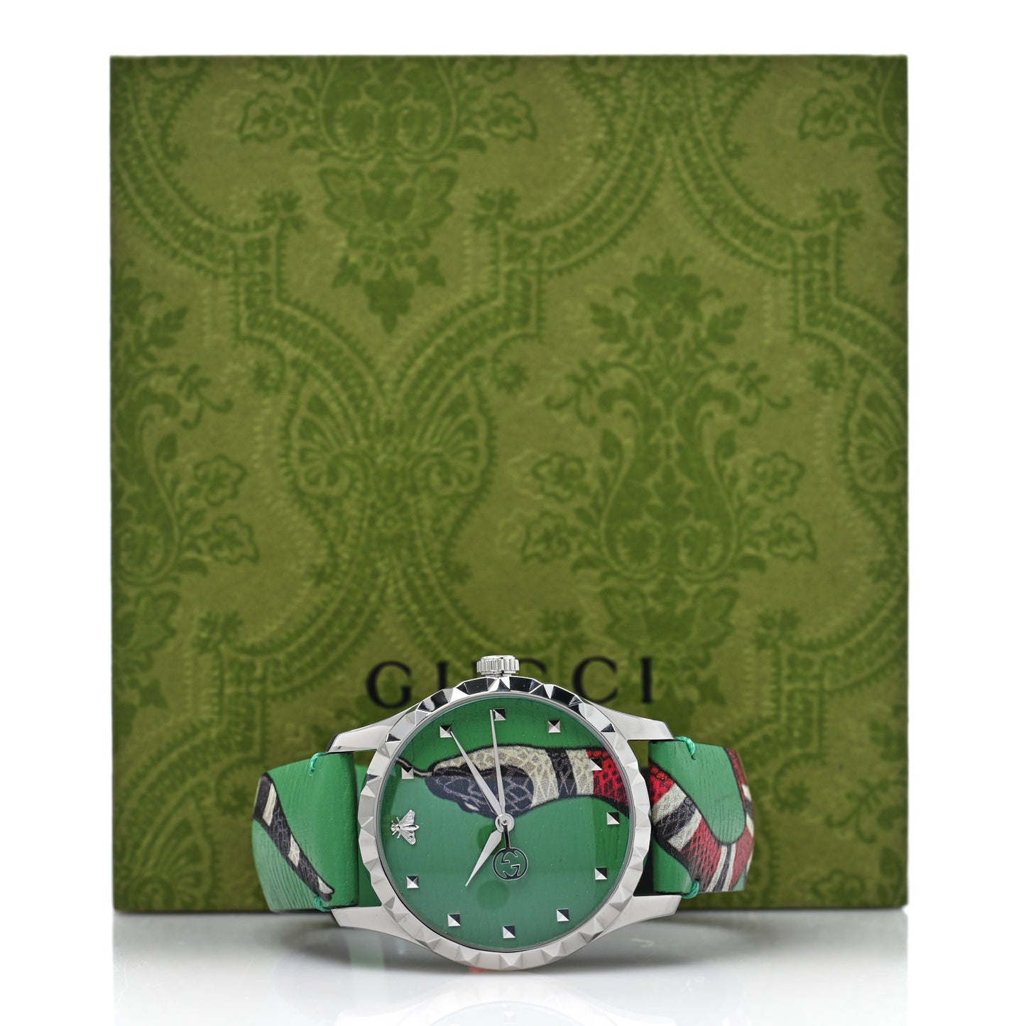 Stainless Steel Calfskin 38mm Le Marche Des Merveilles Snake Quartz Watch Green