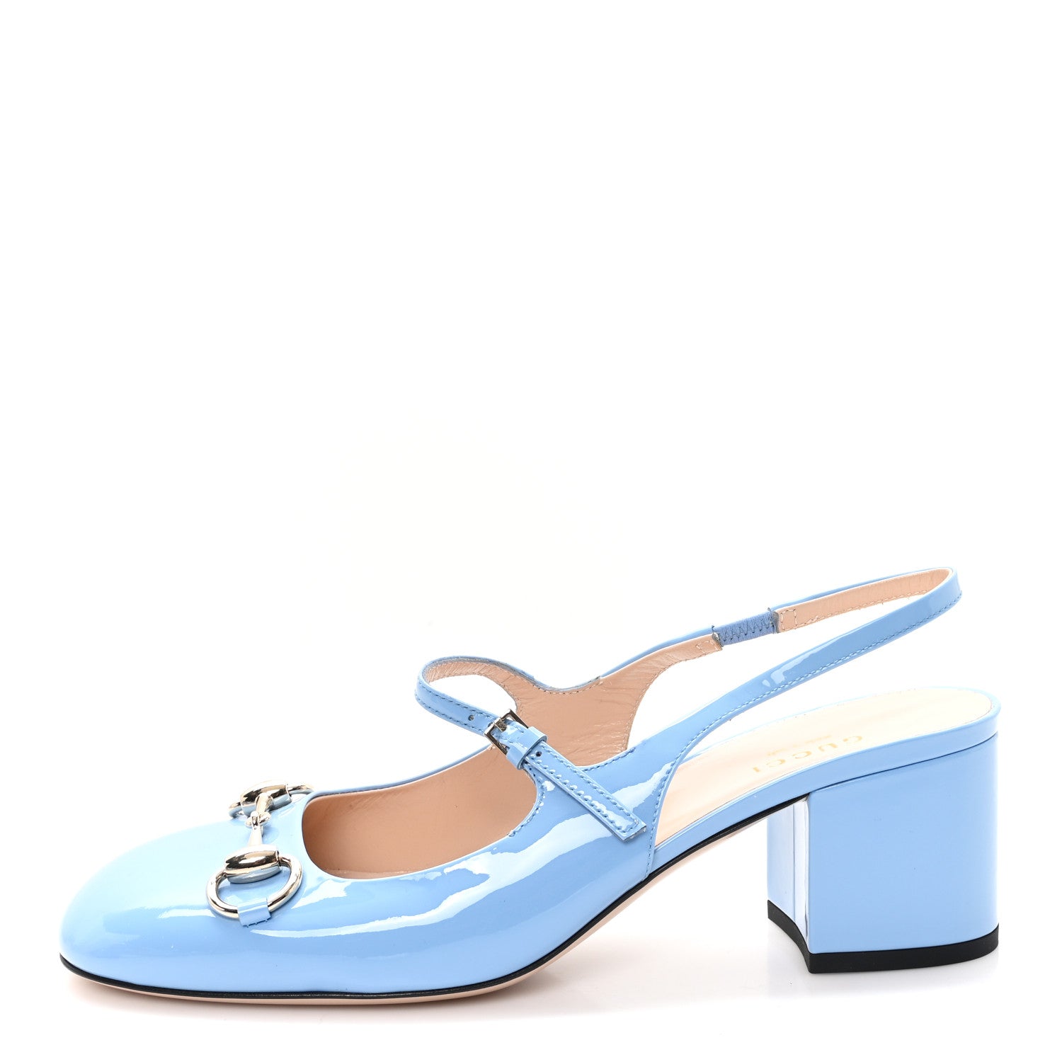 Gucci Vernice Crystal Horsebit Charlotte 42mm Slingback Pumps 37.5