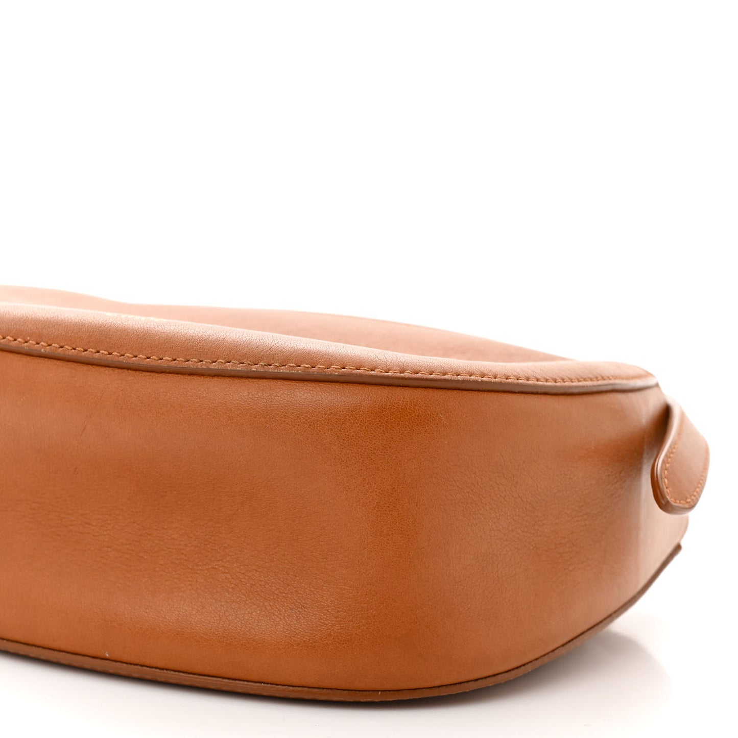 Small Grain Calfskin Kiss Bag Arizona Brown