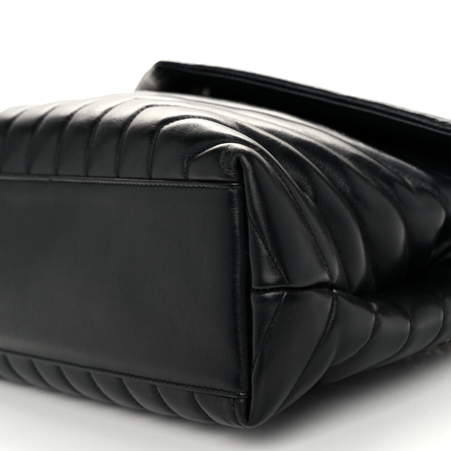 Calfskin Y Quilted Monogram Medium Loulou Chain Satchel Black