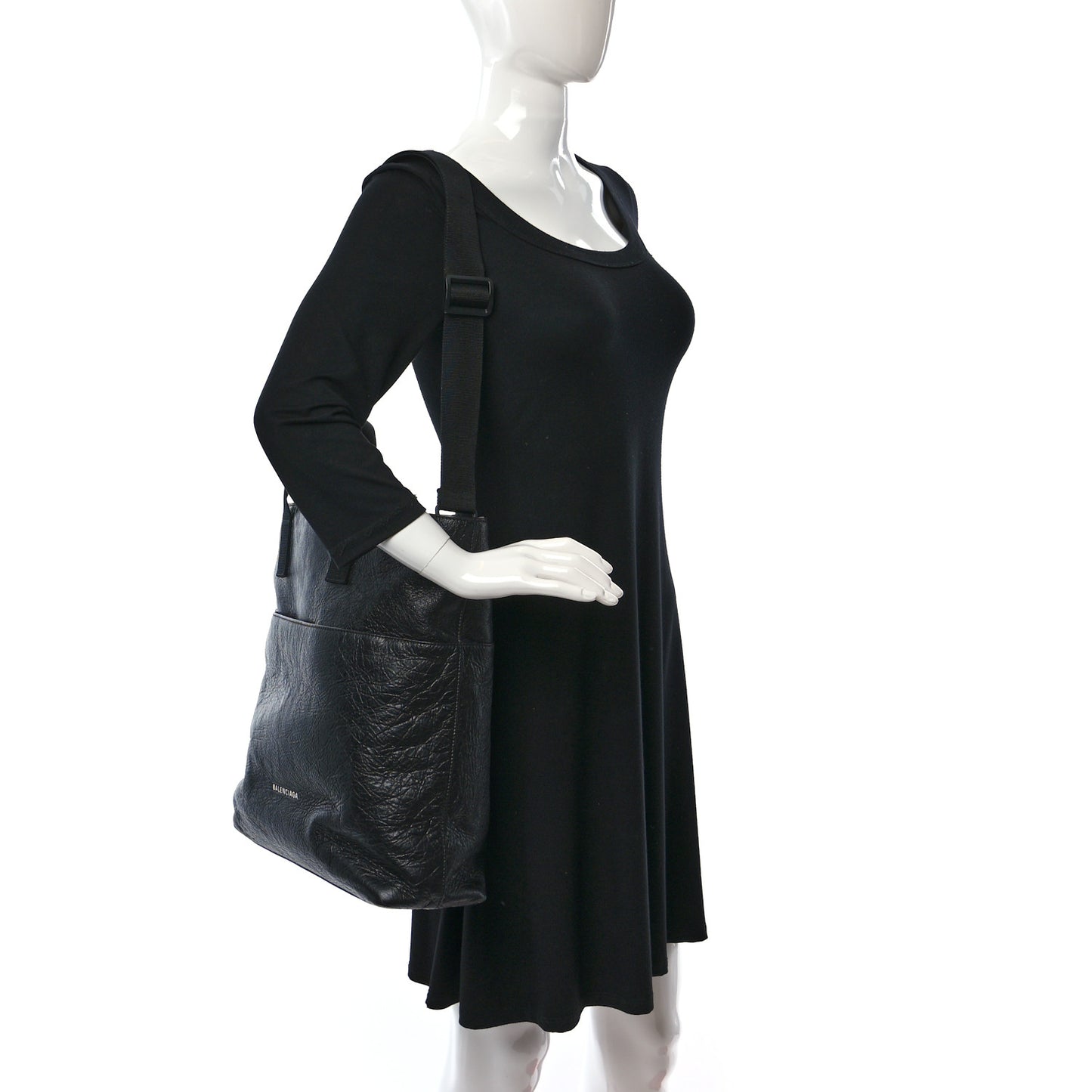 Agneau Arena Explorer Tote Bag with Strap Black