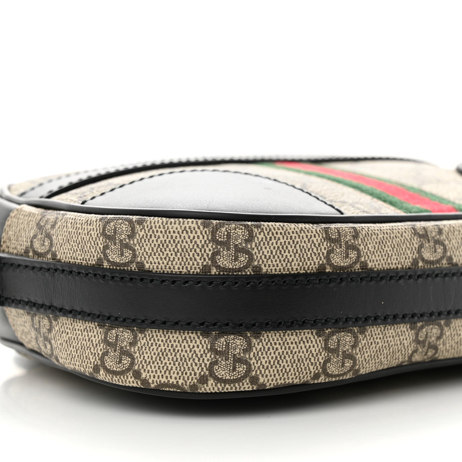 Gucci GG Supreme Monogram Web Small Shoulder Bag Black 9 of 10