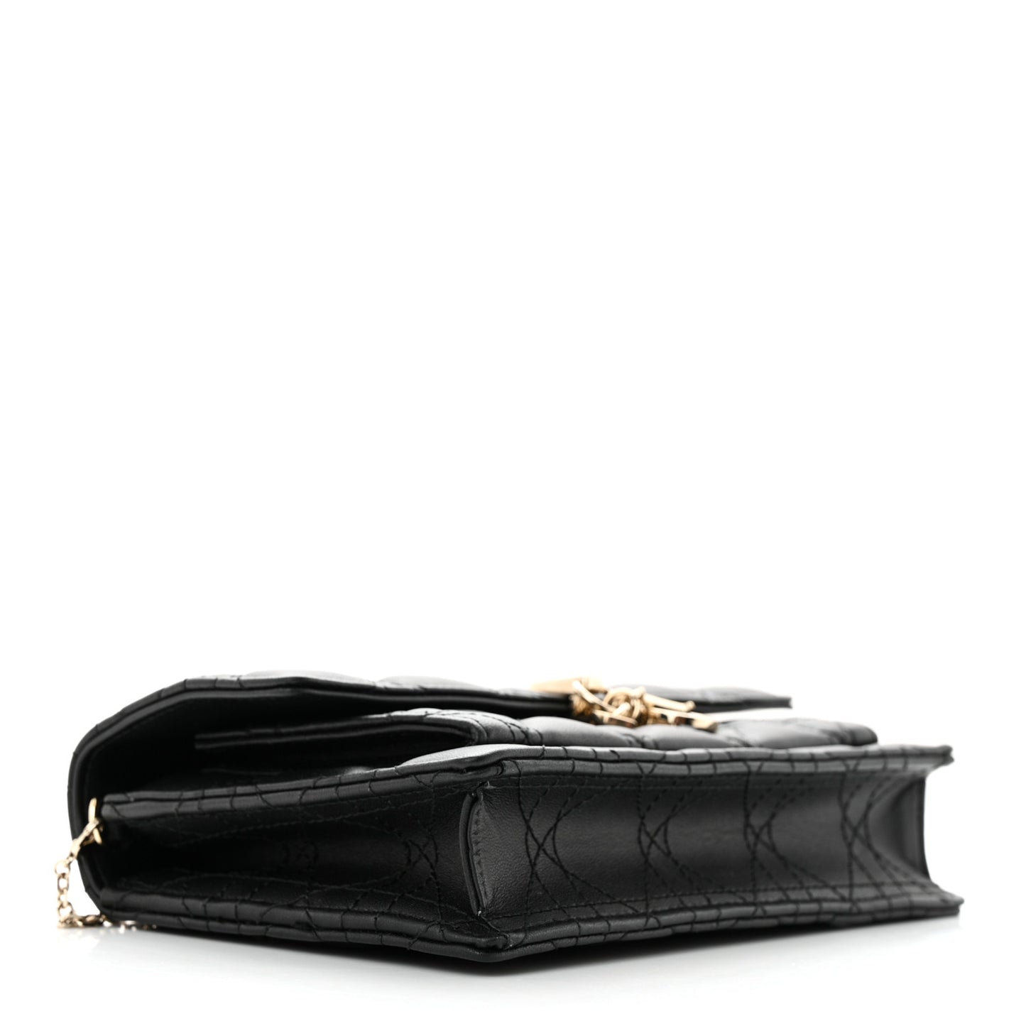 Lambskin Cannage Miss Dior Chain Pouch Black