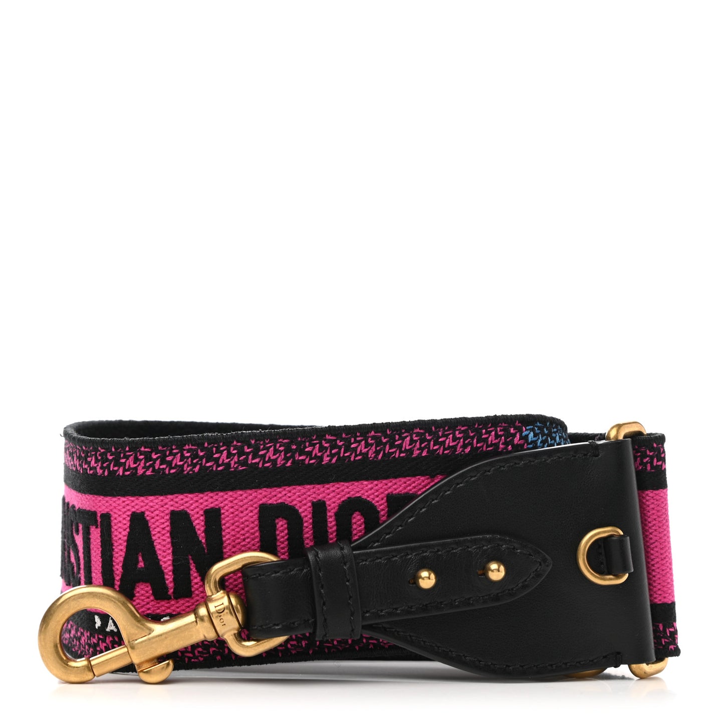 Canvas Embroidered Shoulder Strap Fuchsia Bleu