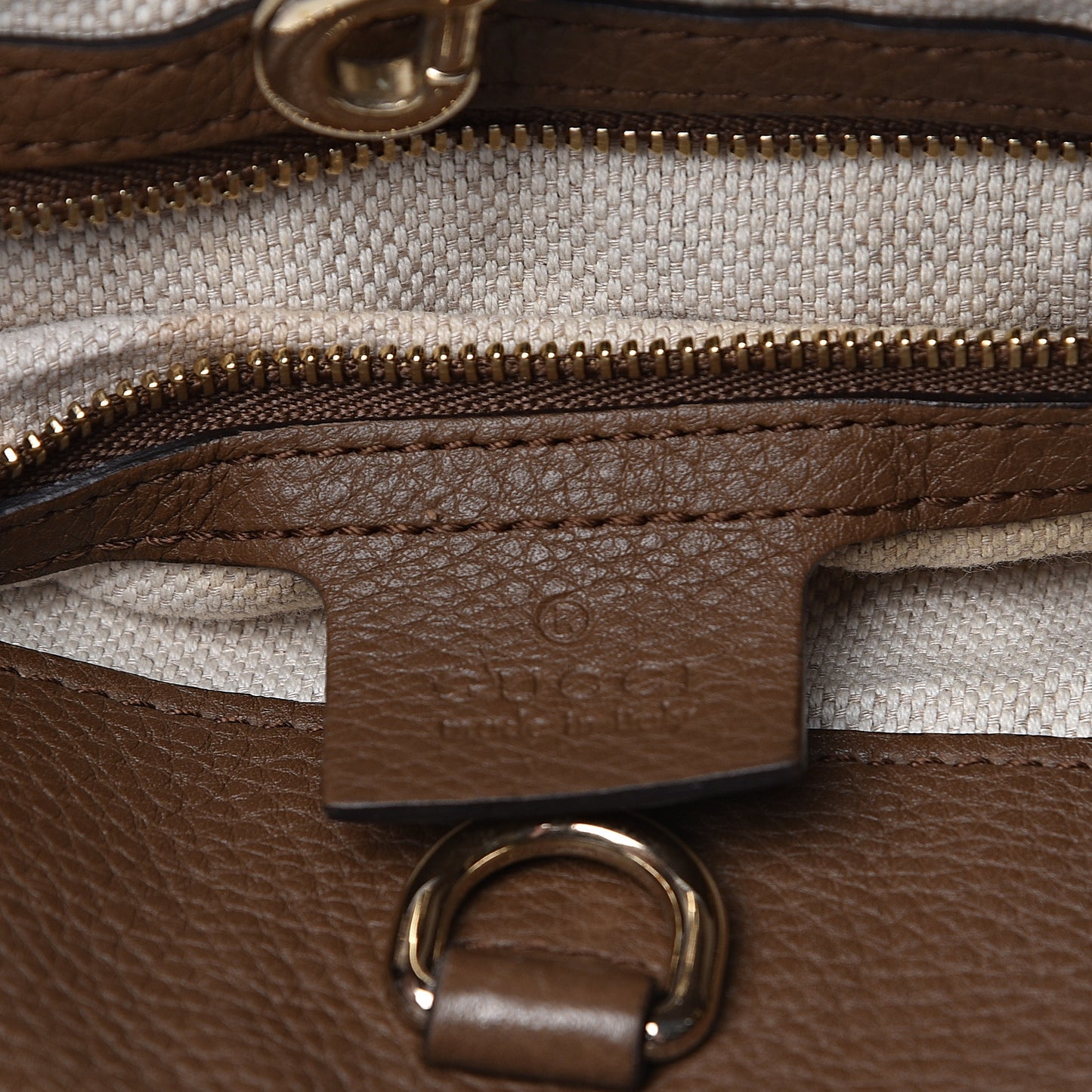 Pebbled Calfskin Medium Soho Chain Shoulder Bag Maple Brown