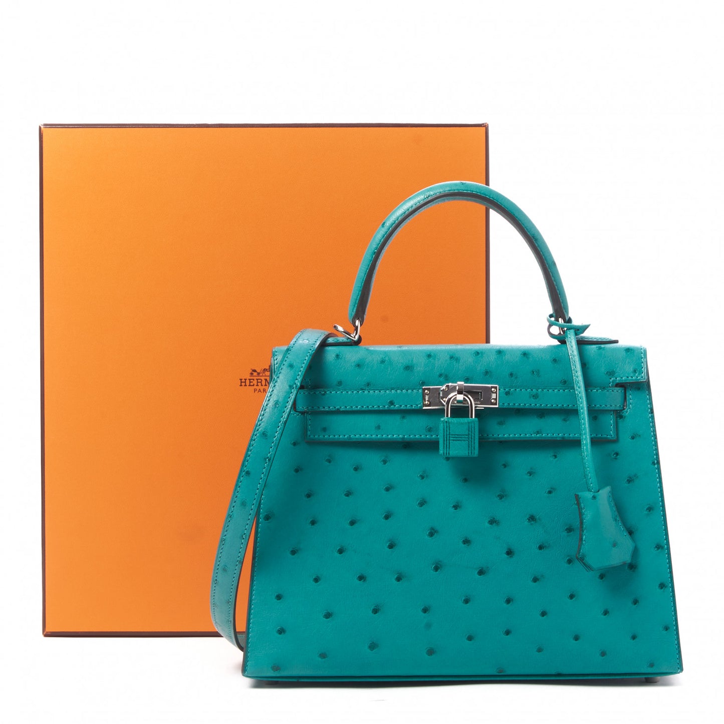 Ostrich Kelly Sellier 25 Vert Verone