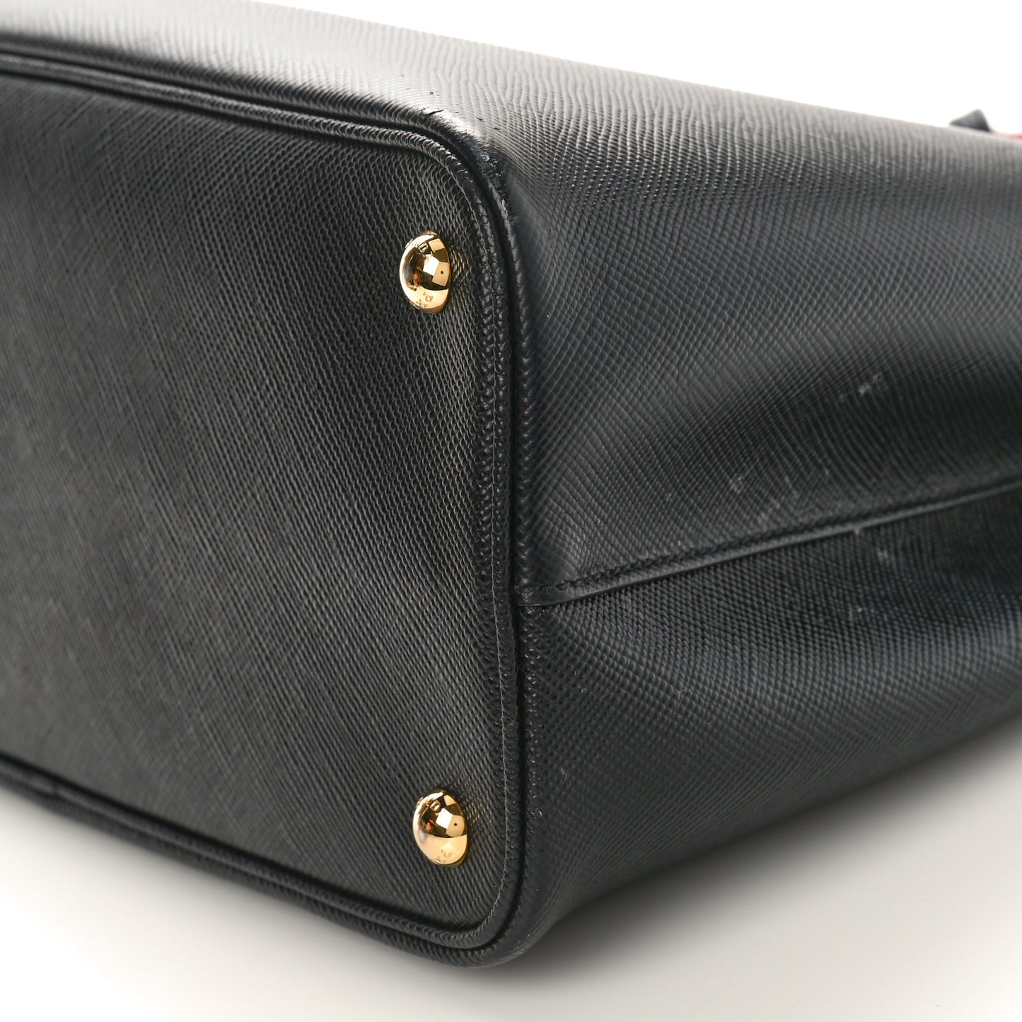Saffiano Cuir Small Double Bag Black Fuoco