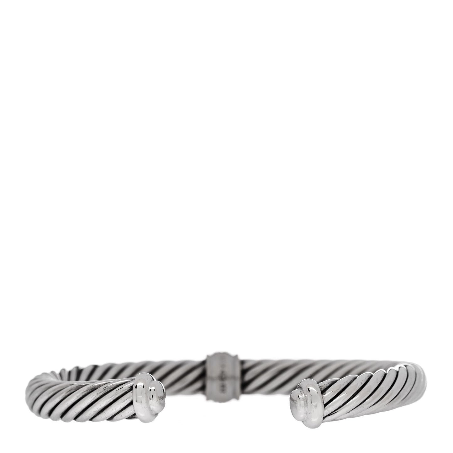 Sterling Silver 18K White Gold Diamond 7mm Cable Classics Station Bracelet