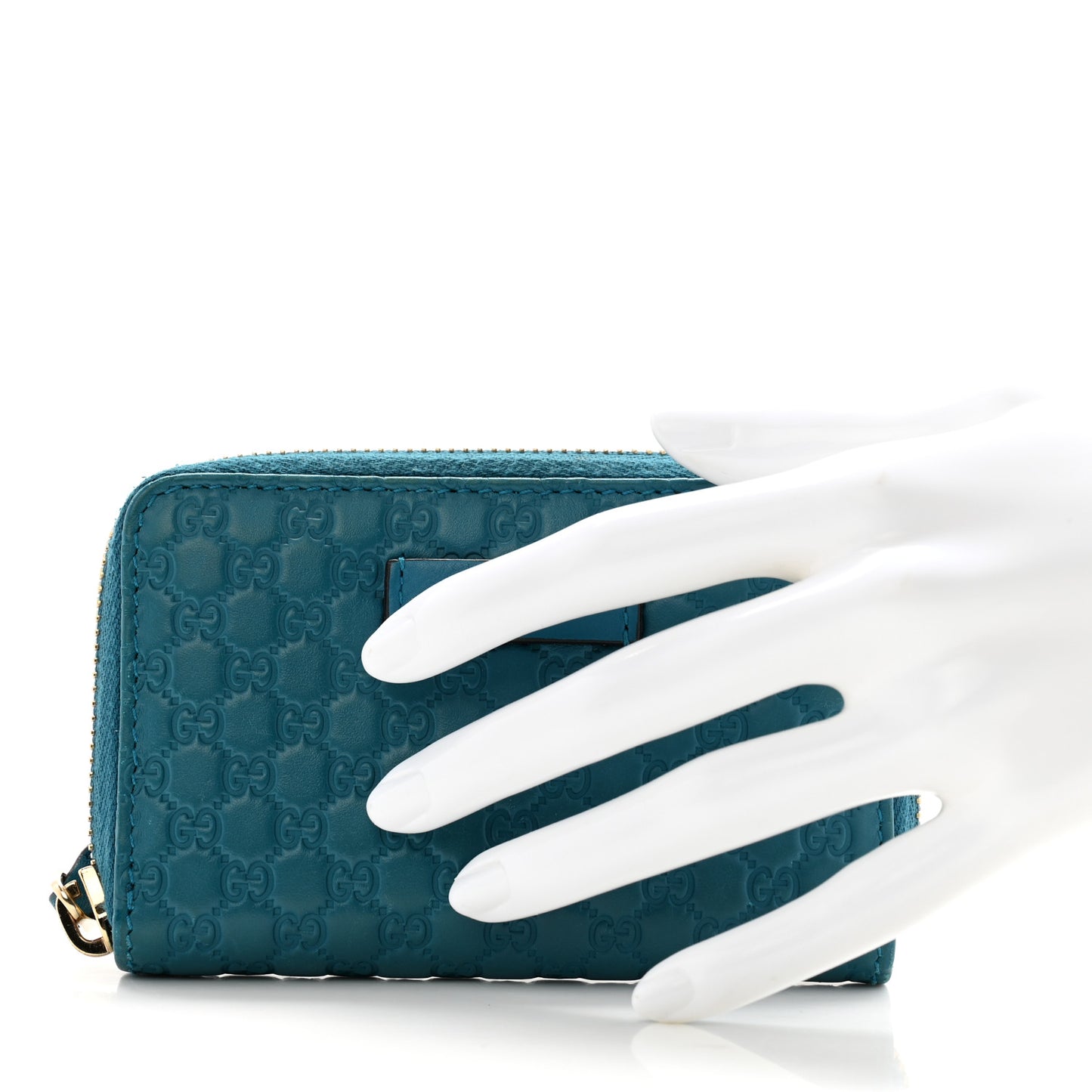 Microguccissima Zip Around Card Case Deep Cobalt