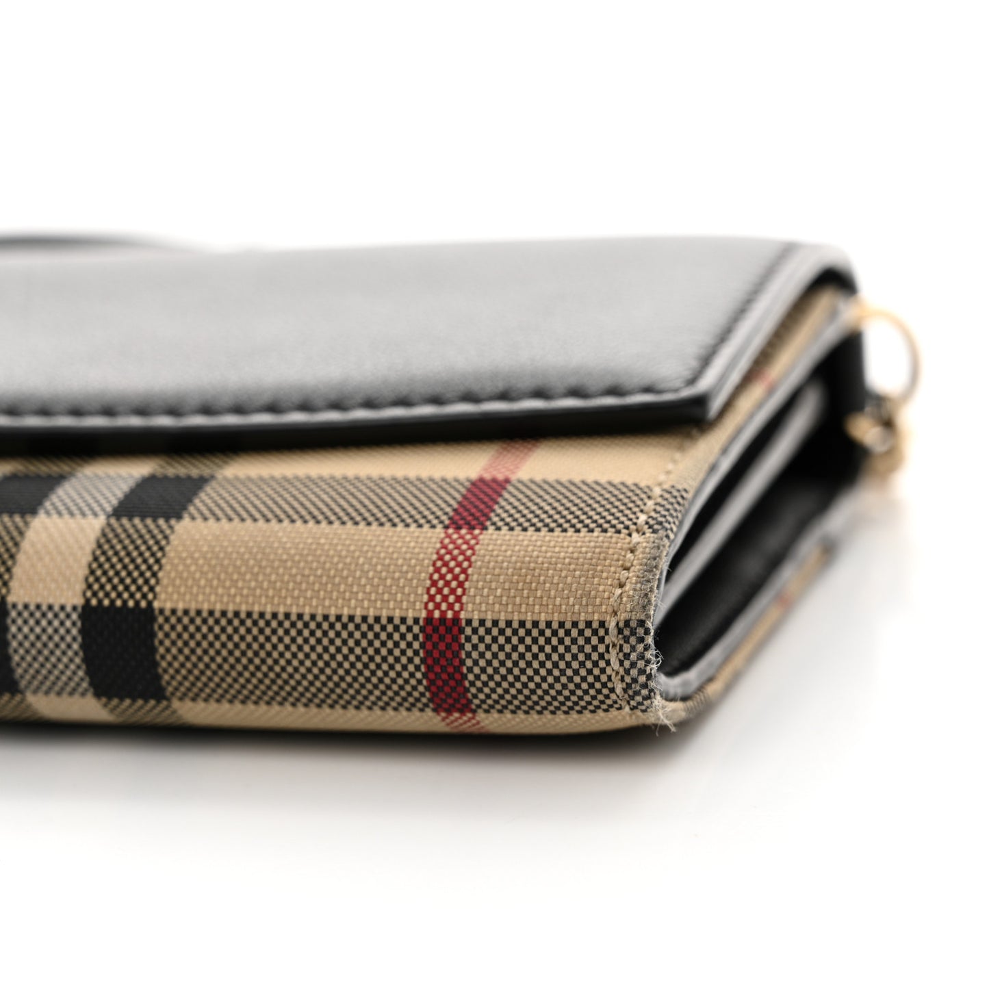 Calfskin House Check Henley Wallet On Chain Black