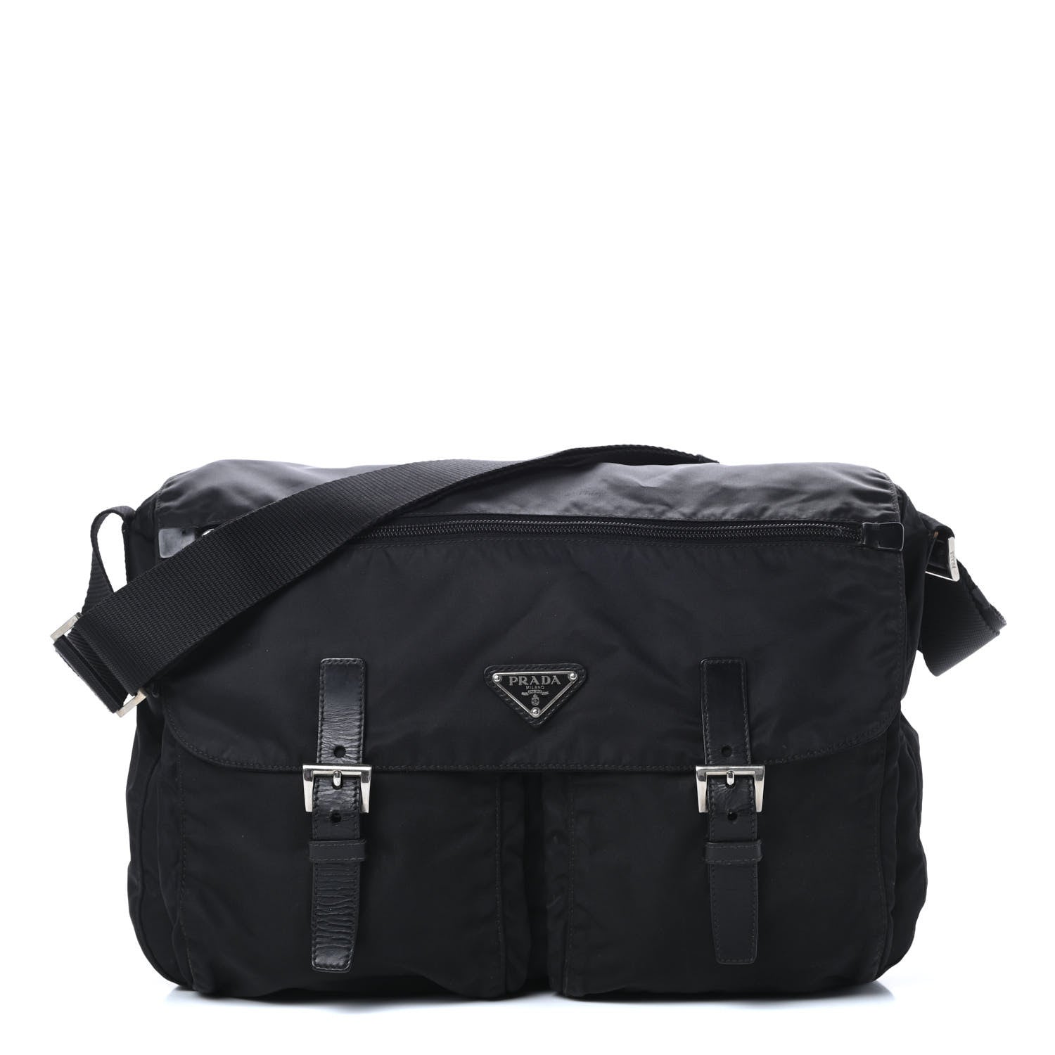 Prada Nylon Vela Messenger Bag Black 1 of 16