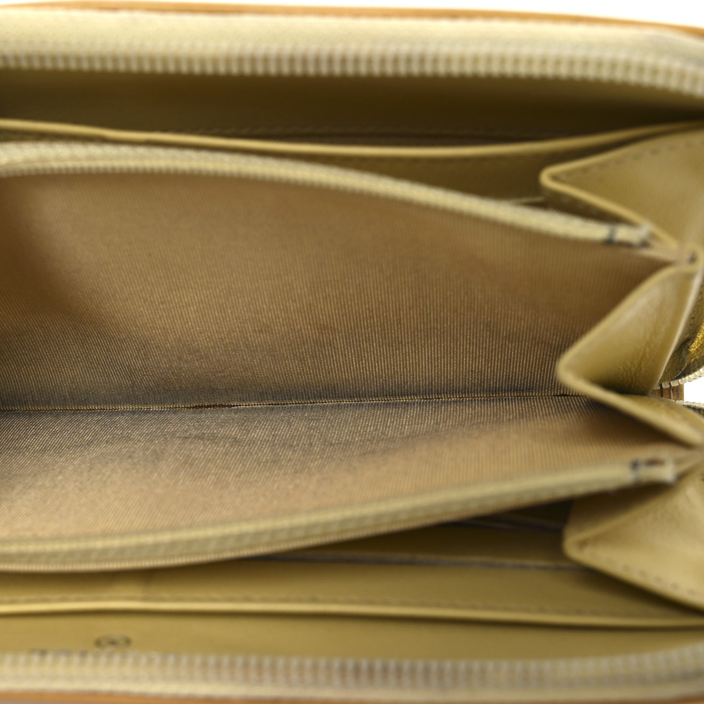 Patent Large Gusset CC Zip Wallet Yellow