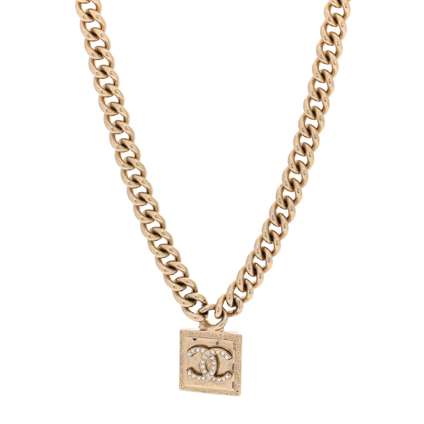 Metal Crystal CC Choker Gold