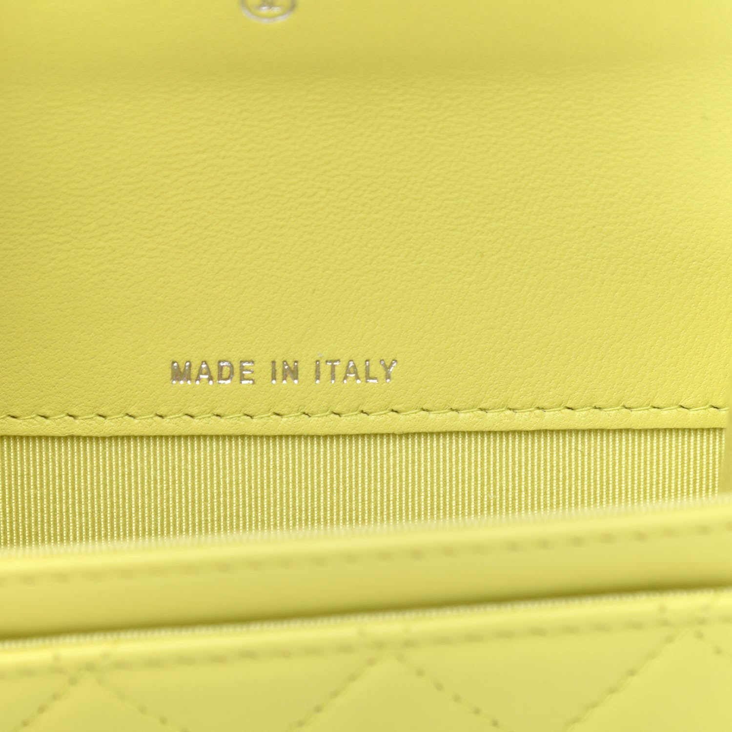 Chanel Lambskin Quilted Flap Card Holder Wallet Yellow 7 of 9