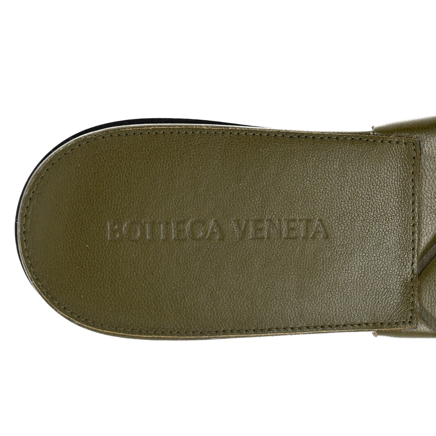 Nappa Quilted Rubber Lido Flat Sandals 39 Khaki