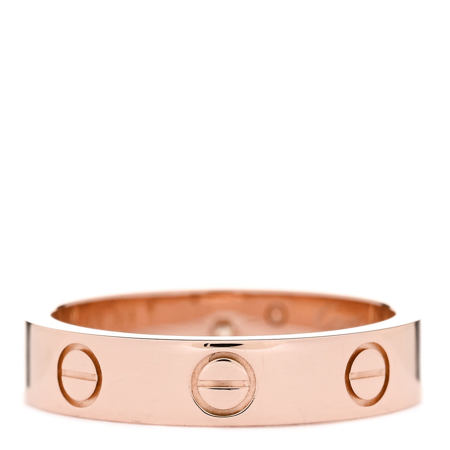18K Pink Gold Diamond 4mm LOVE Wedding Band Ring 49 4.75