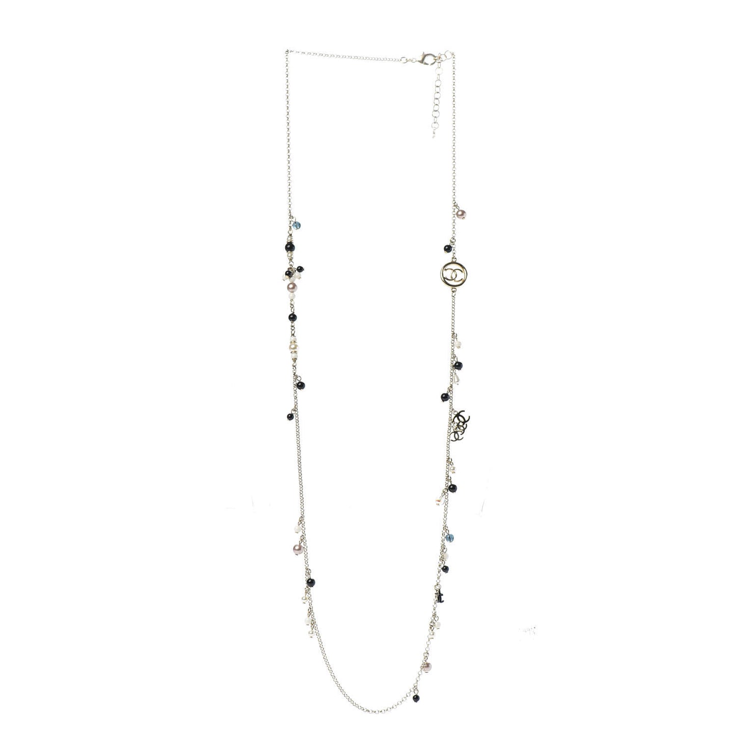 Resin Bead Pearl CC Necklace Gold