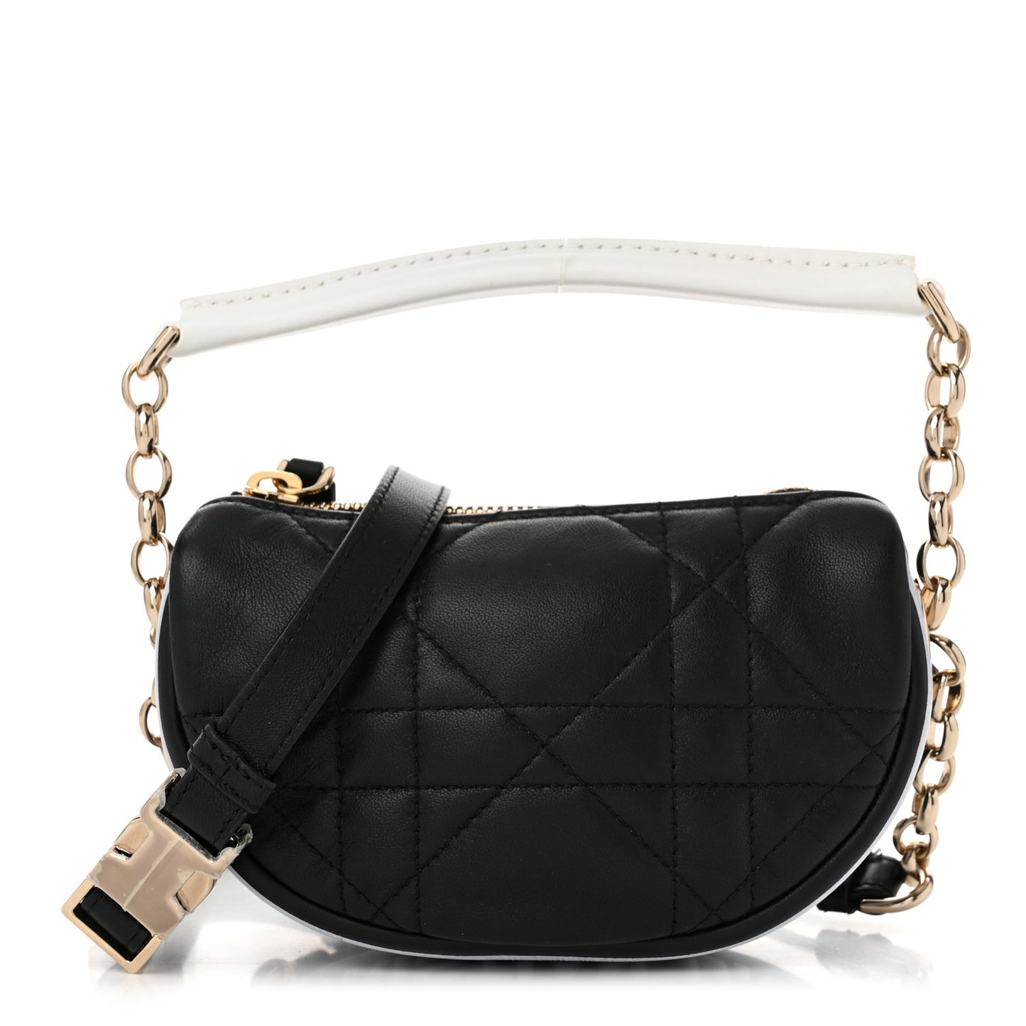 Lambskin Cannage Micro Dior Vibe Hobo Bag Black