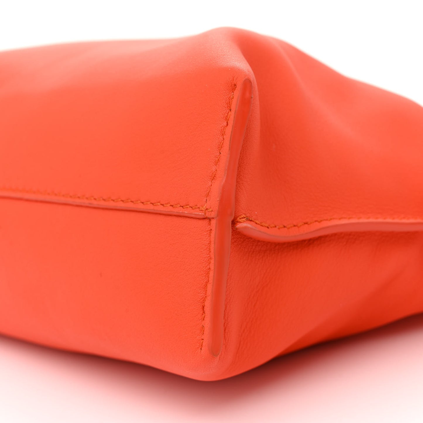Calfskin Mini Flamenco Knot Clutch Vivid Orange