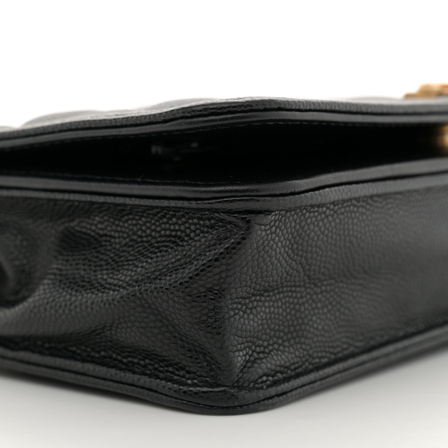 Caviar Quilted Boy Wallet On Chain WOC Black