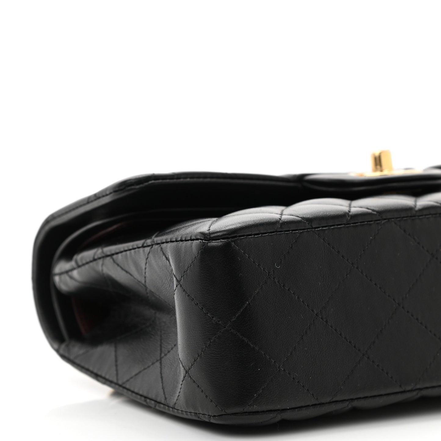 Lambskin Quilted Small Double Flap Black