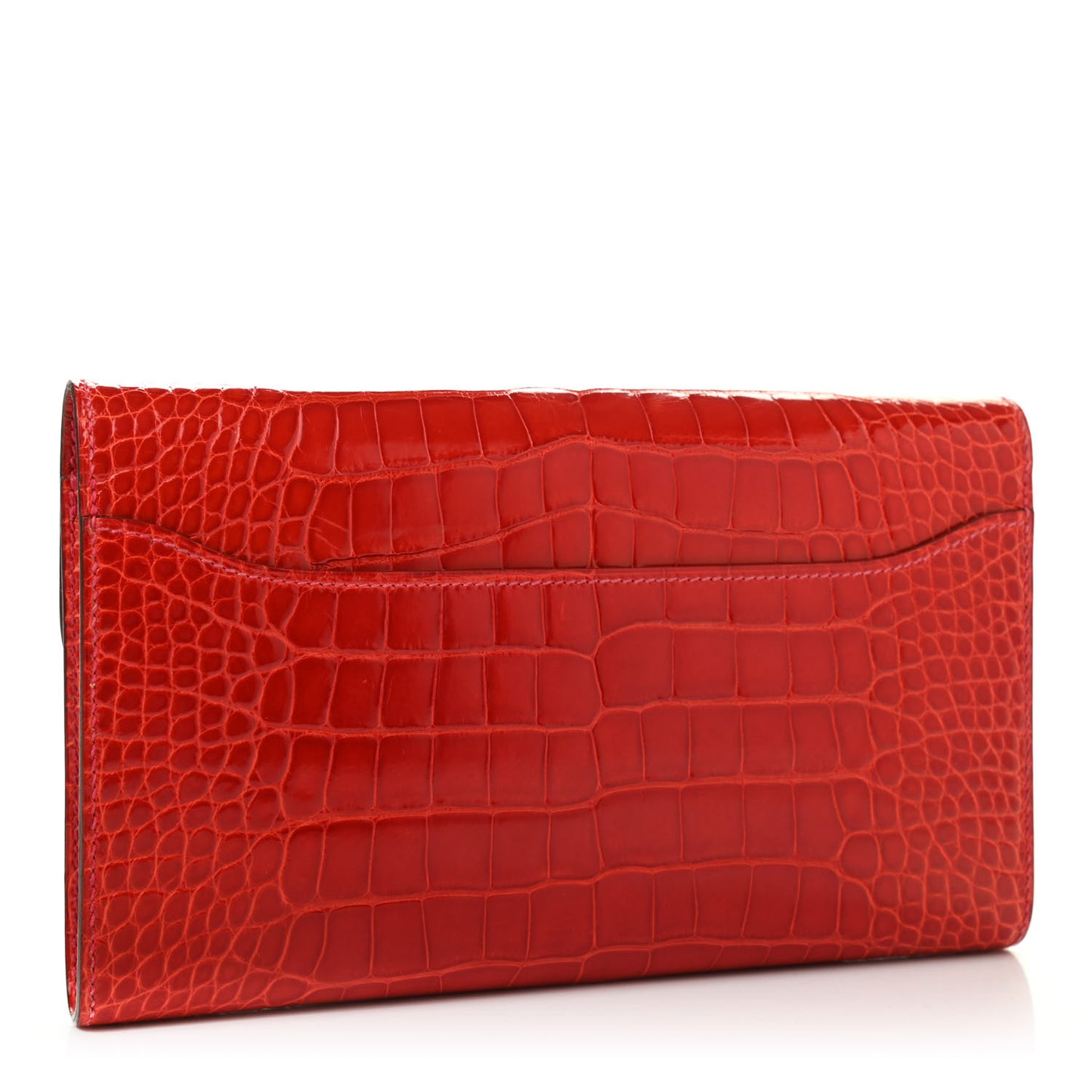 Shiny Alligator Constance Long Wallet Geranium