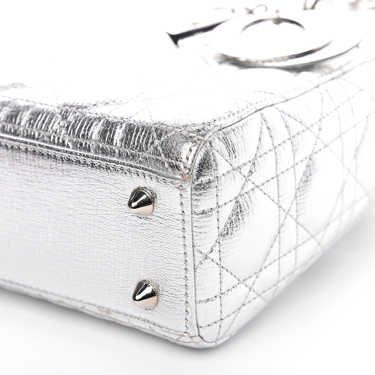 Metallic Grained Calfskin Cannage My ABCDior Lady Dior Silver