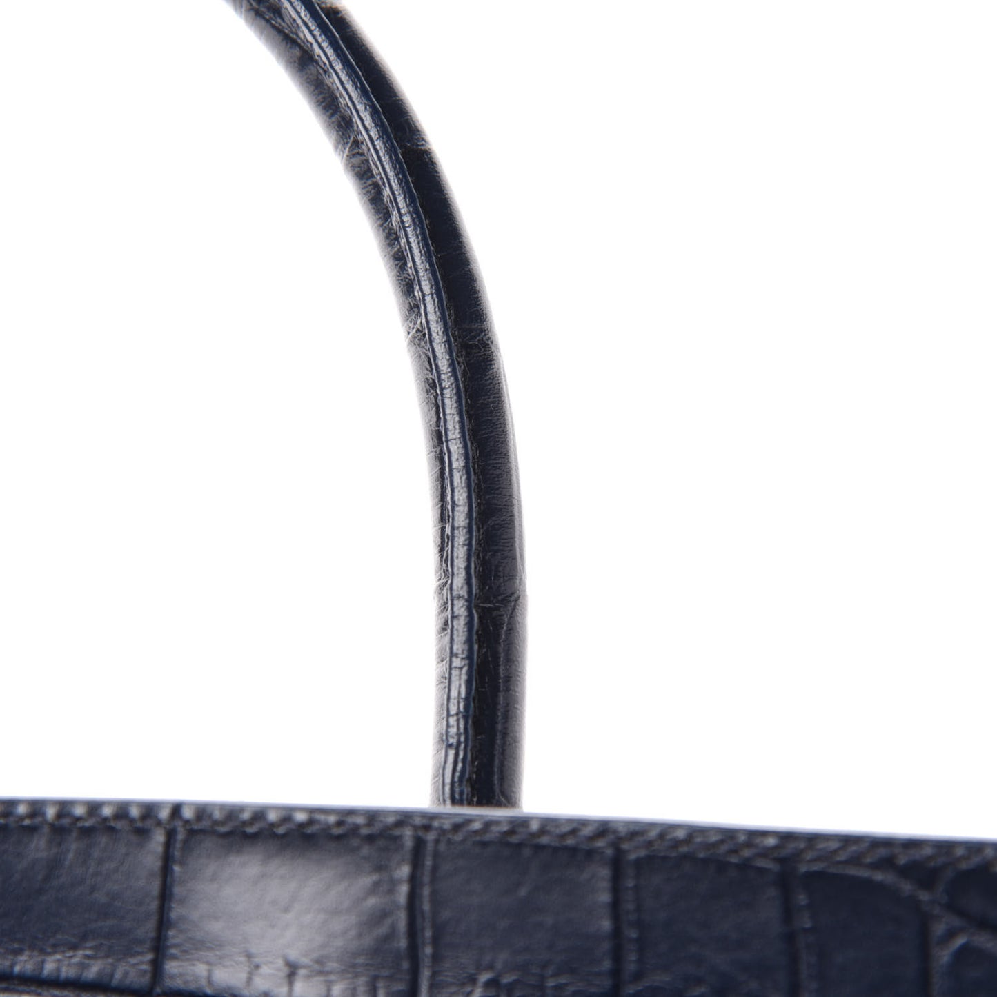 Calfskin Crocodile Embossed Medium Souple Sac De Jour Navy
