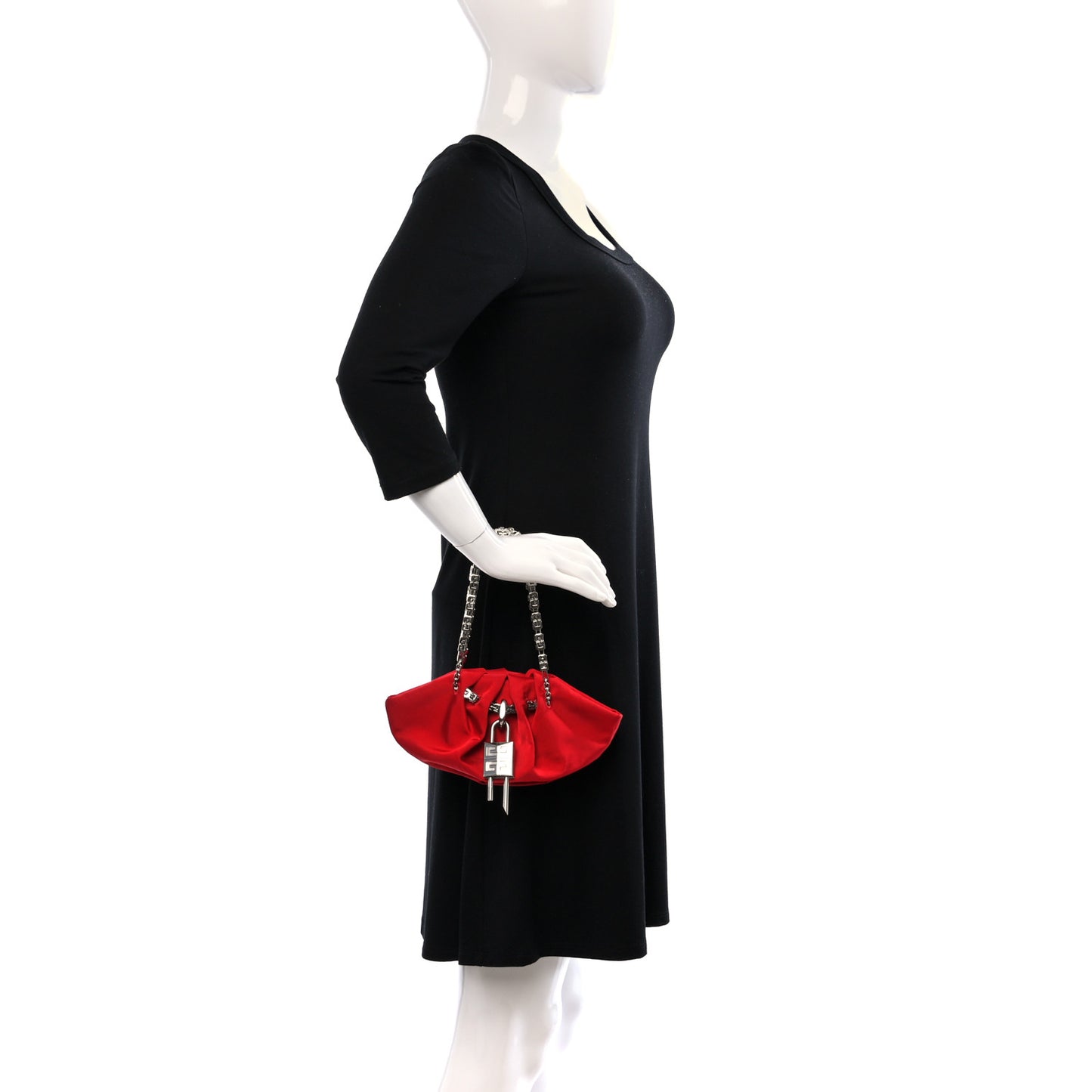 Satin Mini Kenny Shoulder Bag Red