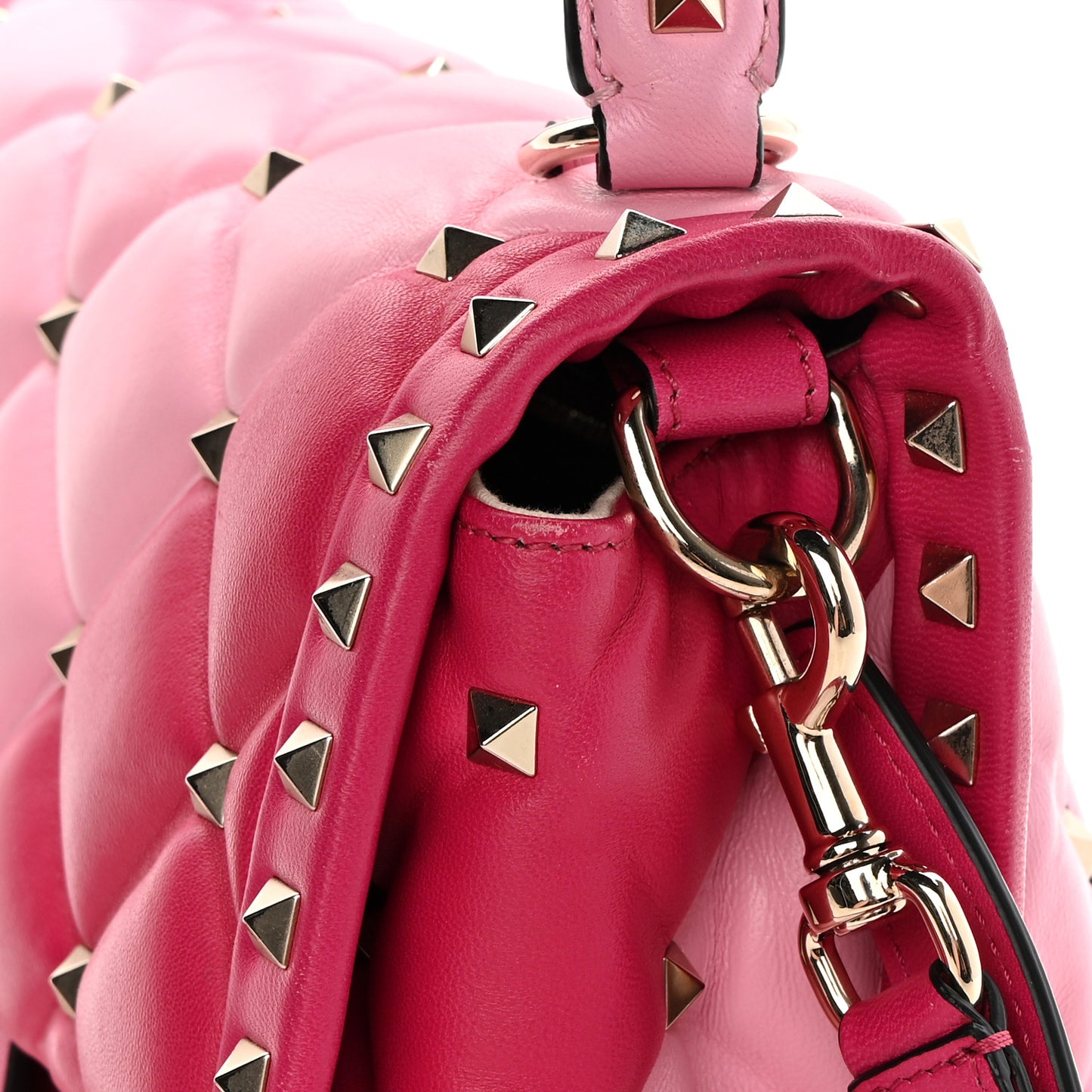 Nappa Medium Candystud Top Handle Bag Absolute Disco Pink