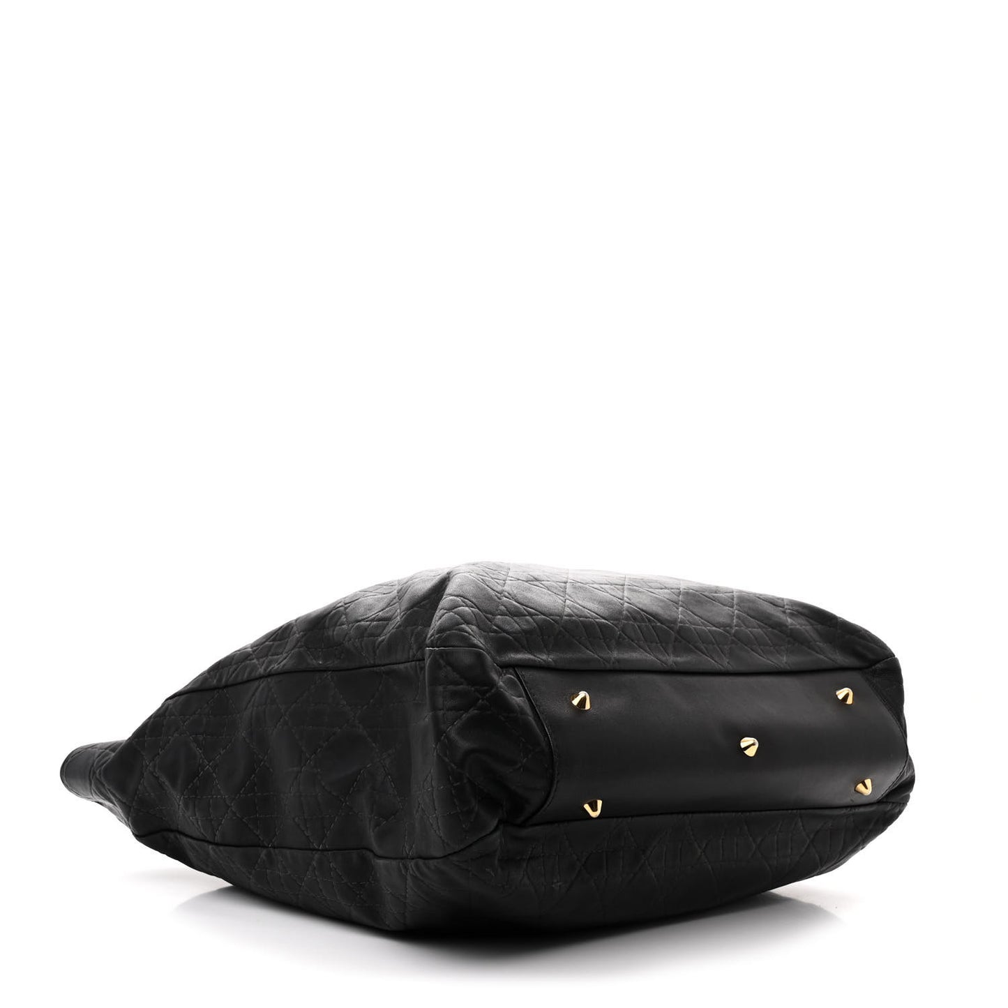 Lambskin Cannage Large Soft Lady Dior Shopping Tote Black