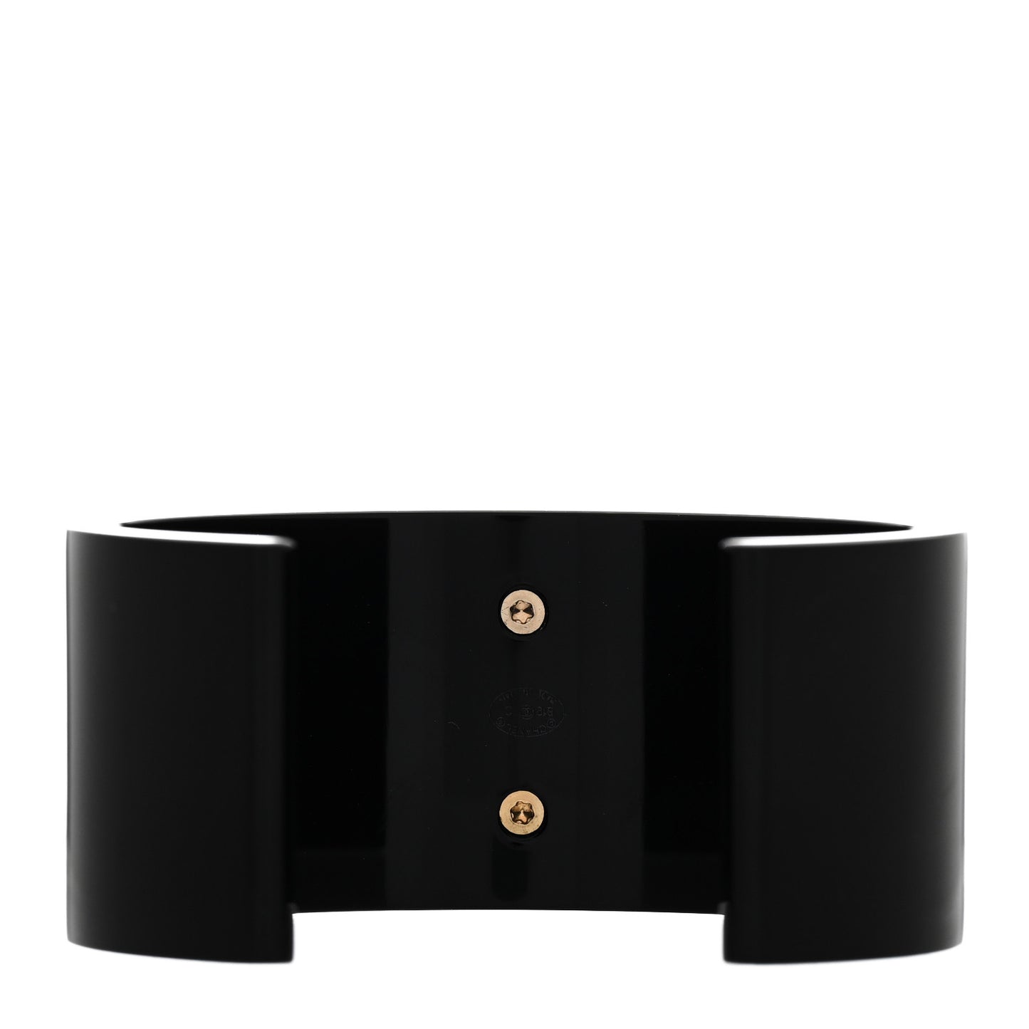 Resin CC Cuff Bracelet Pearly White Black