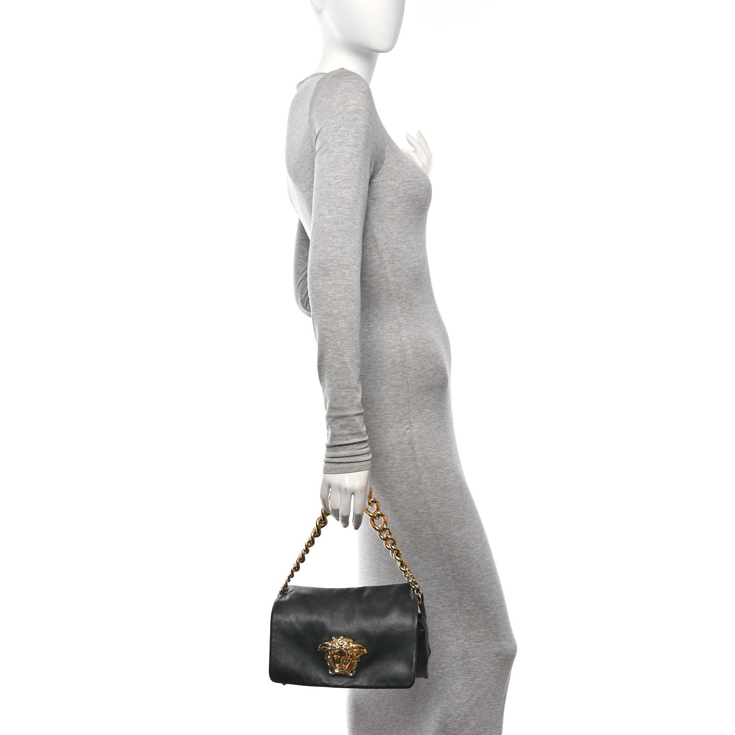 Versace Nappa Palazzo Sultan Shoulder Bag Black 2 of 11