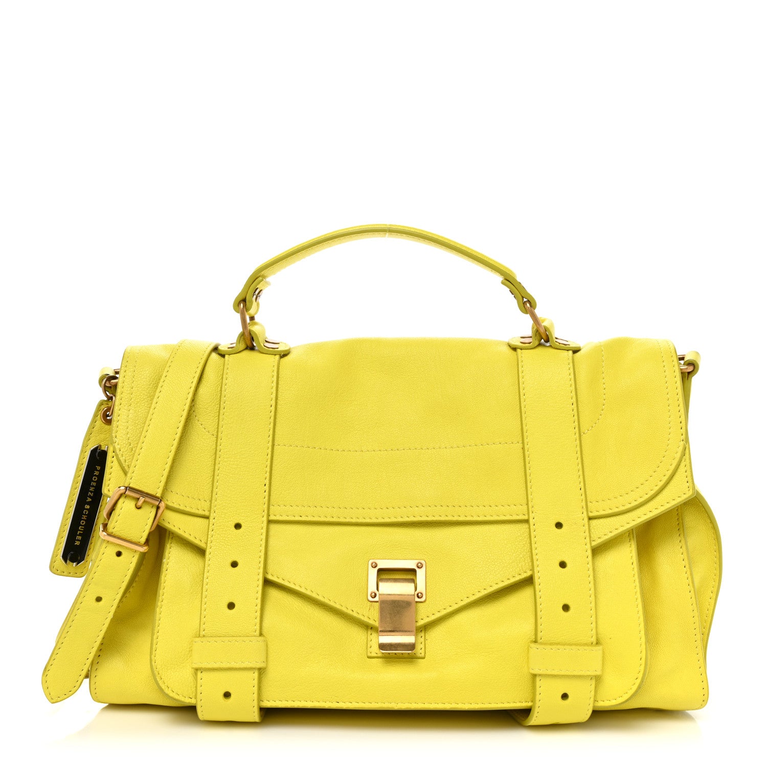 Proenza Schouler Lambskin Medium PS1 Satchel Citron 1 of 19